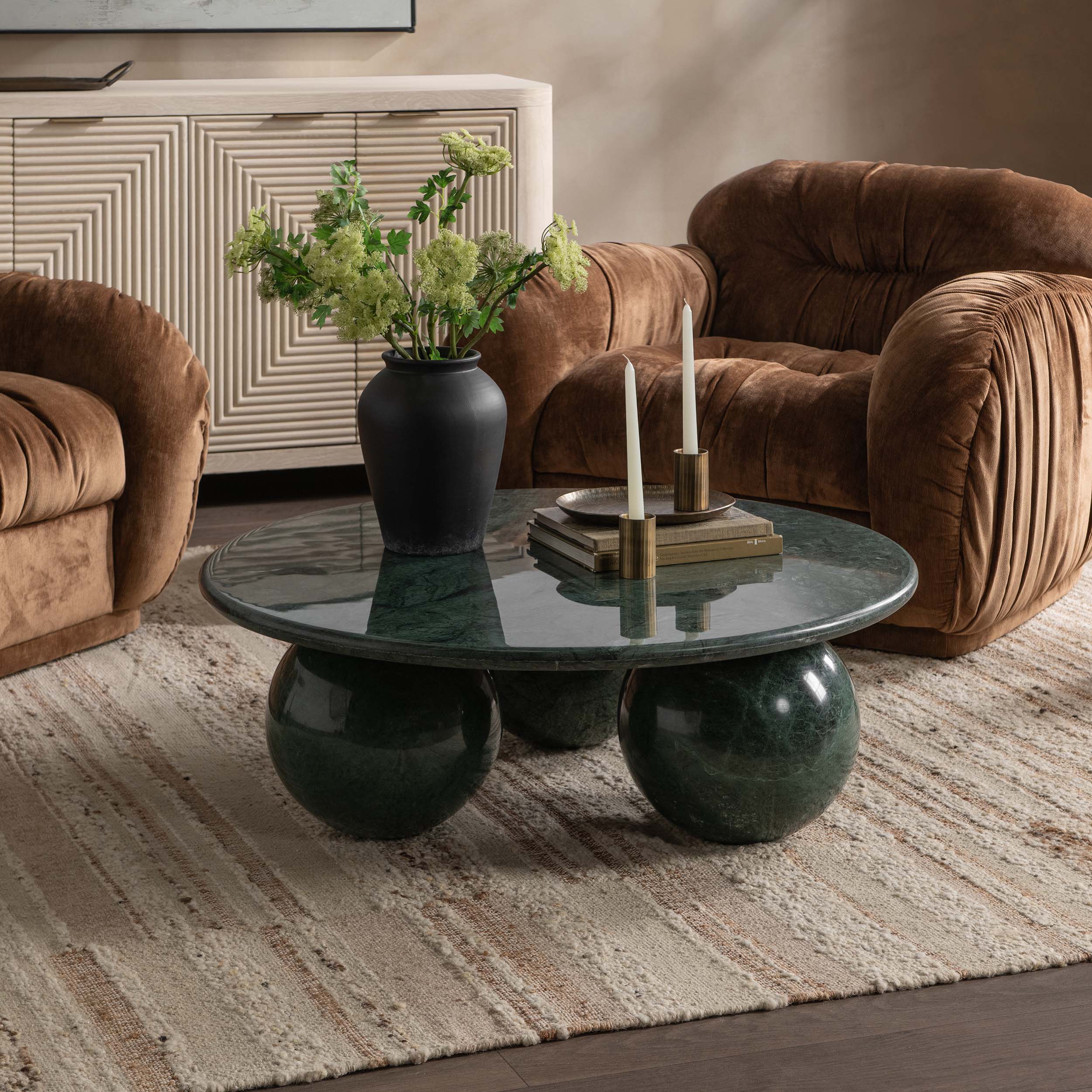 Castello Round Coffee Table, Forest Green - Image 5