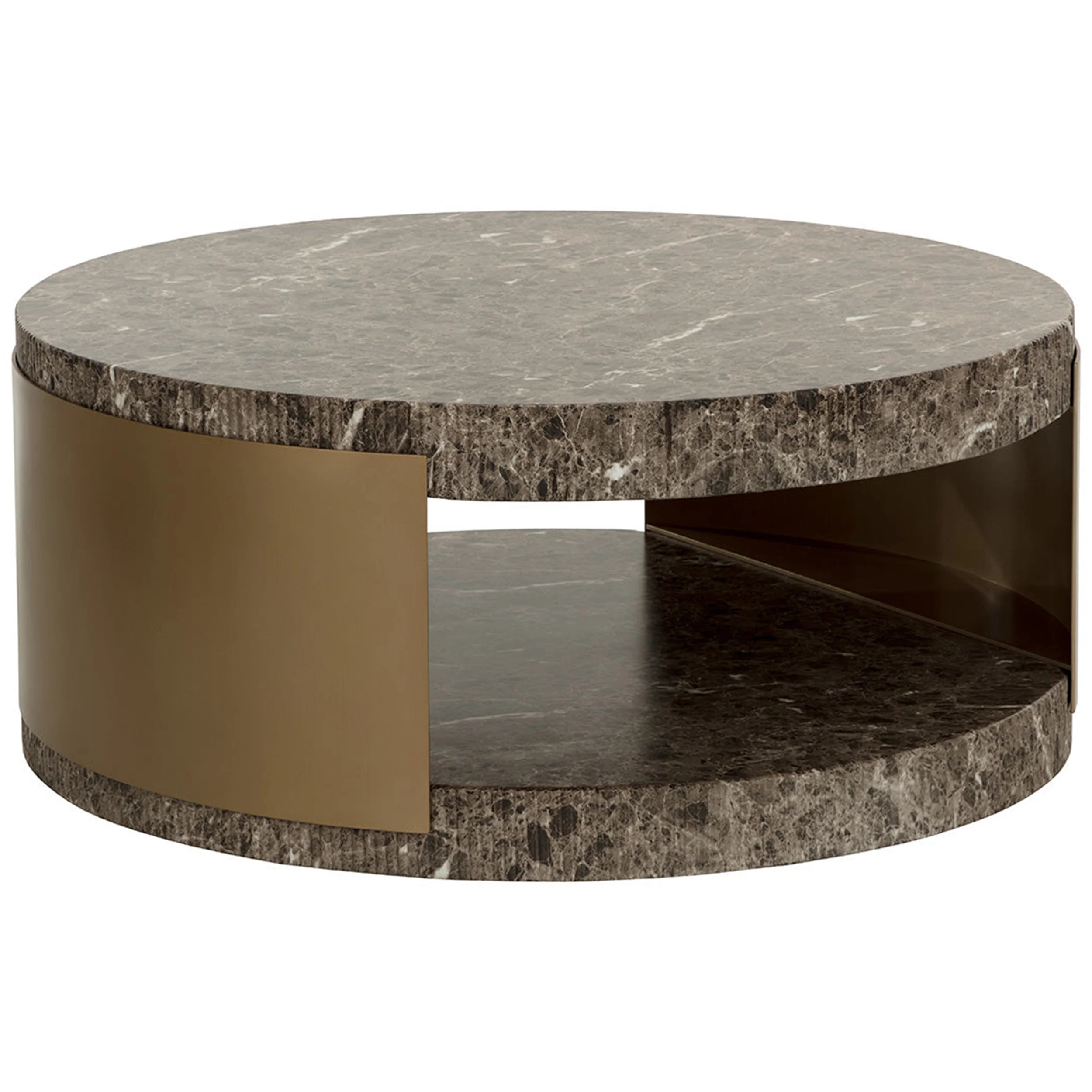 Cavette Coffee Table, Marble-Look Dark Emperador