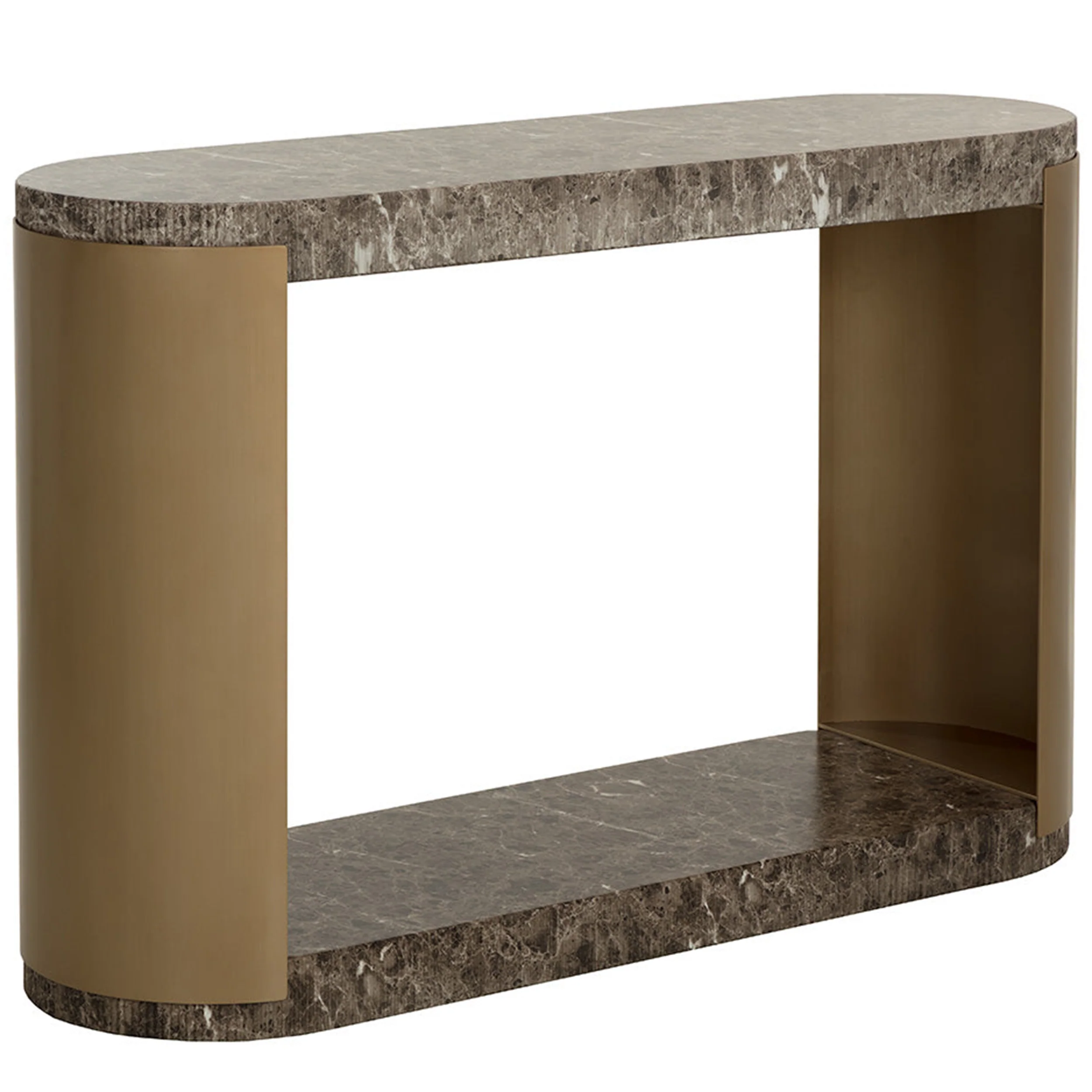 Cavette Console Table, Marble-Look Dark Emperador