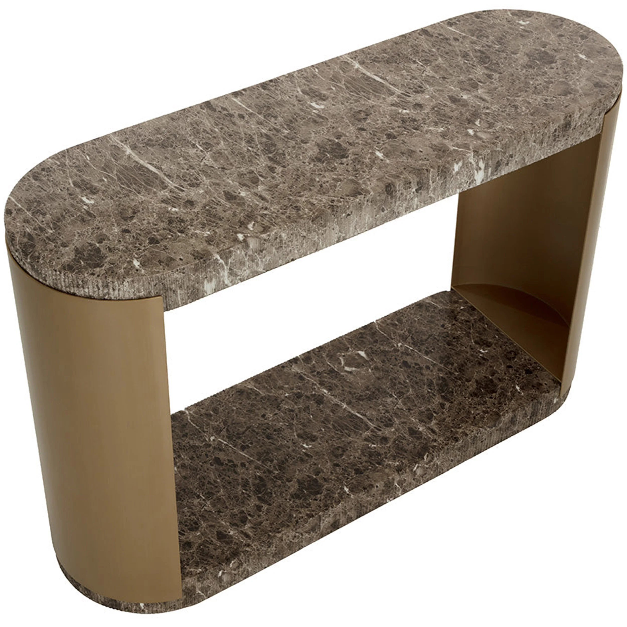 Cavette Console Table, Marble-Look Dark Emperador - Image 3