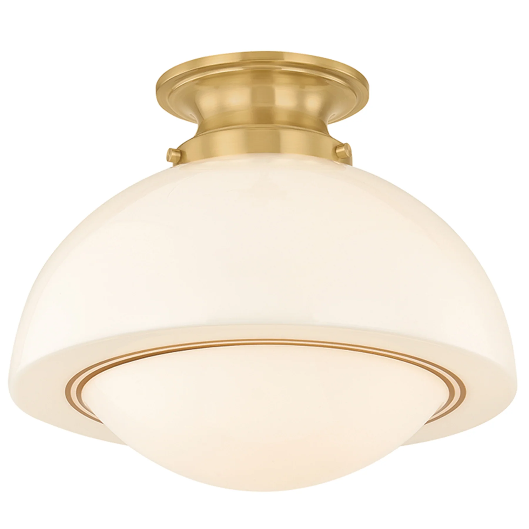 Celine Semi Flush, Aged Brass