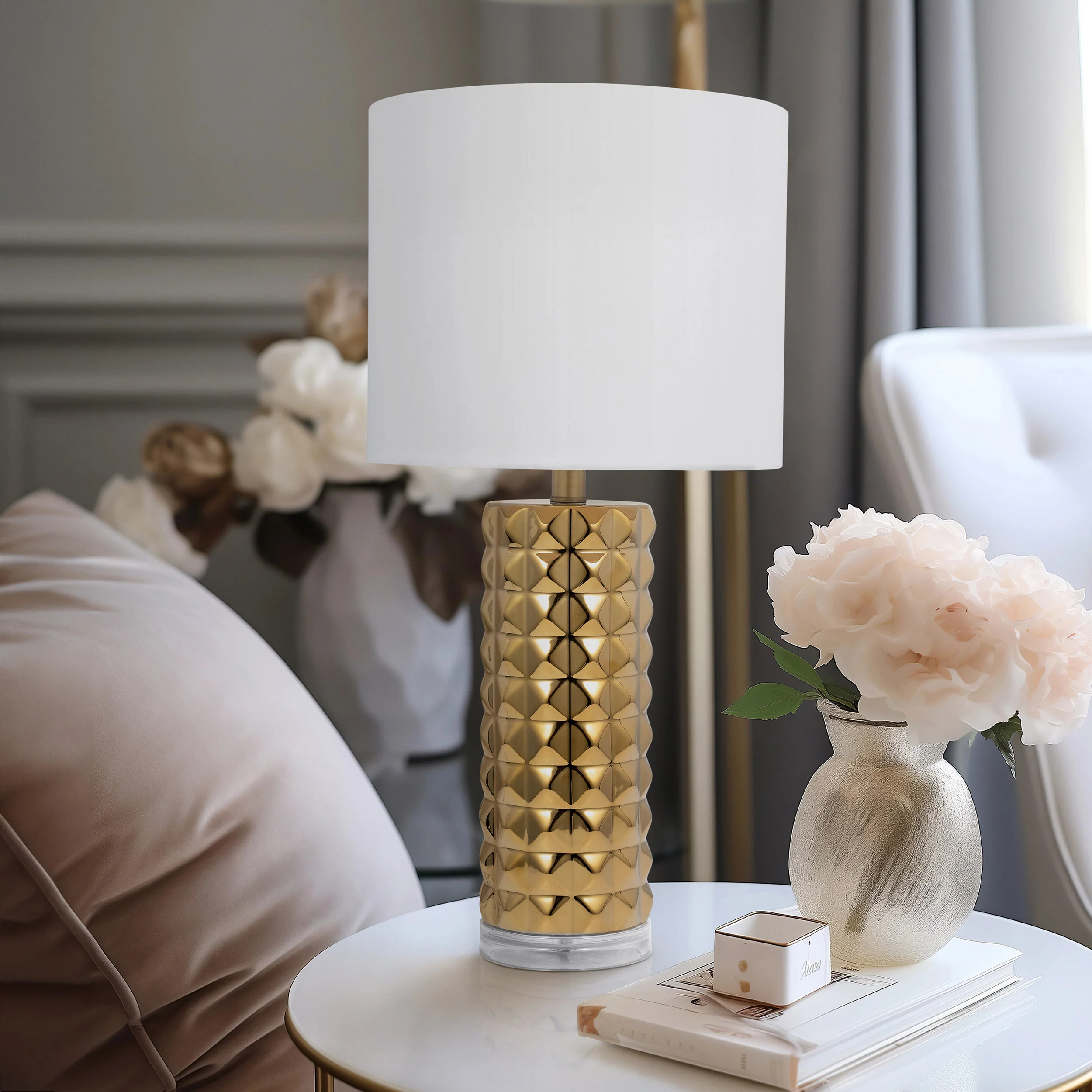 Ceramic Table Lamp, Gold - Image 5