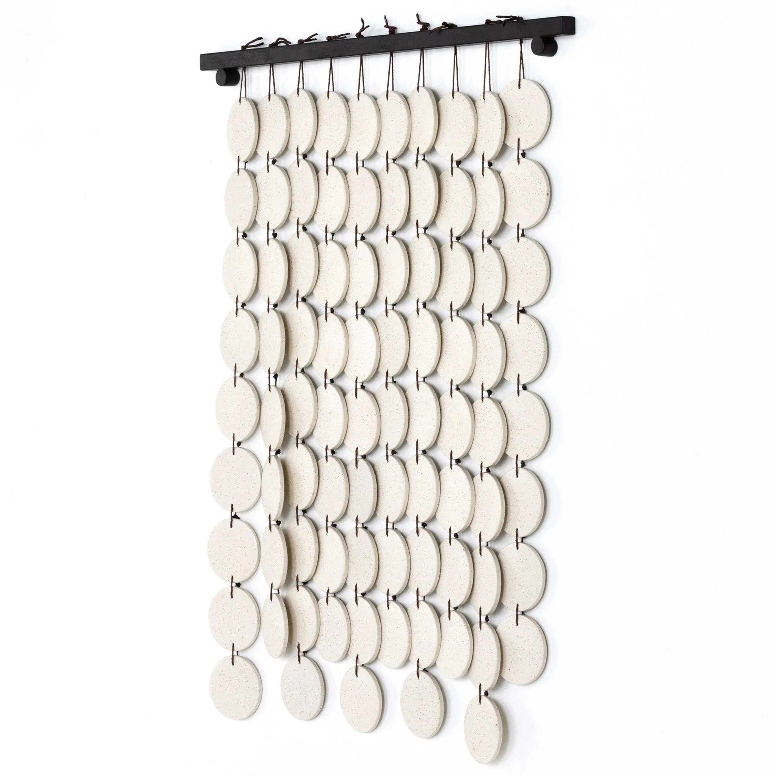 Ceramic Wall Hanging, Speckled Cream by Four Hands - Image 2