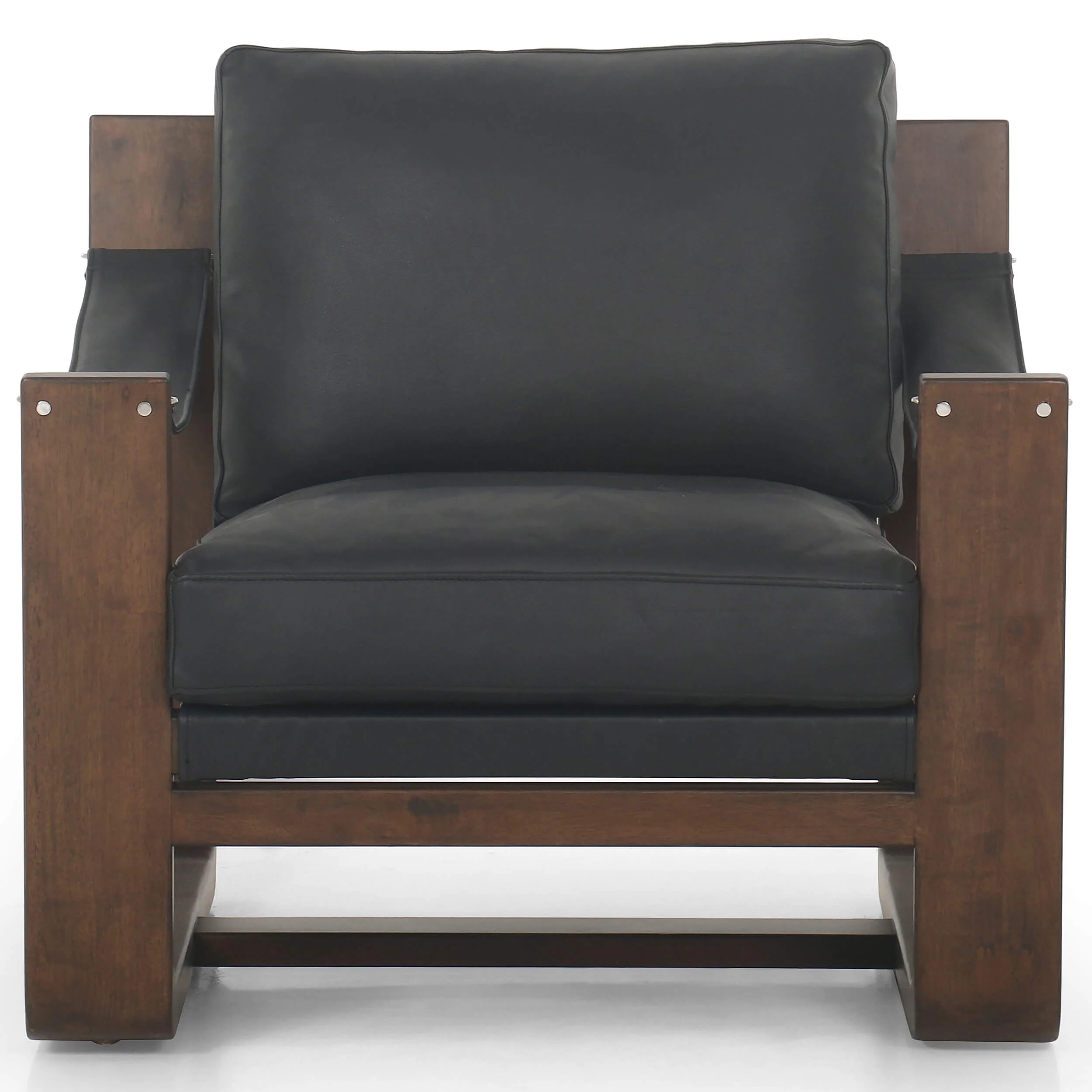 Cesar Leather Chair, Carson Black by Four Hands - Image 3