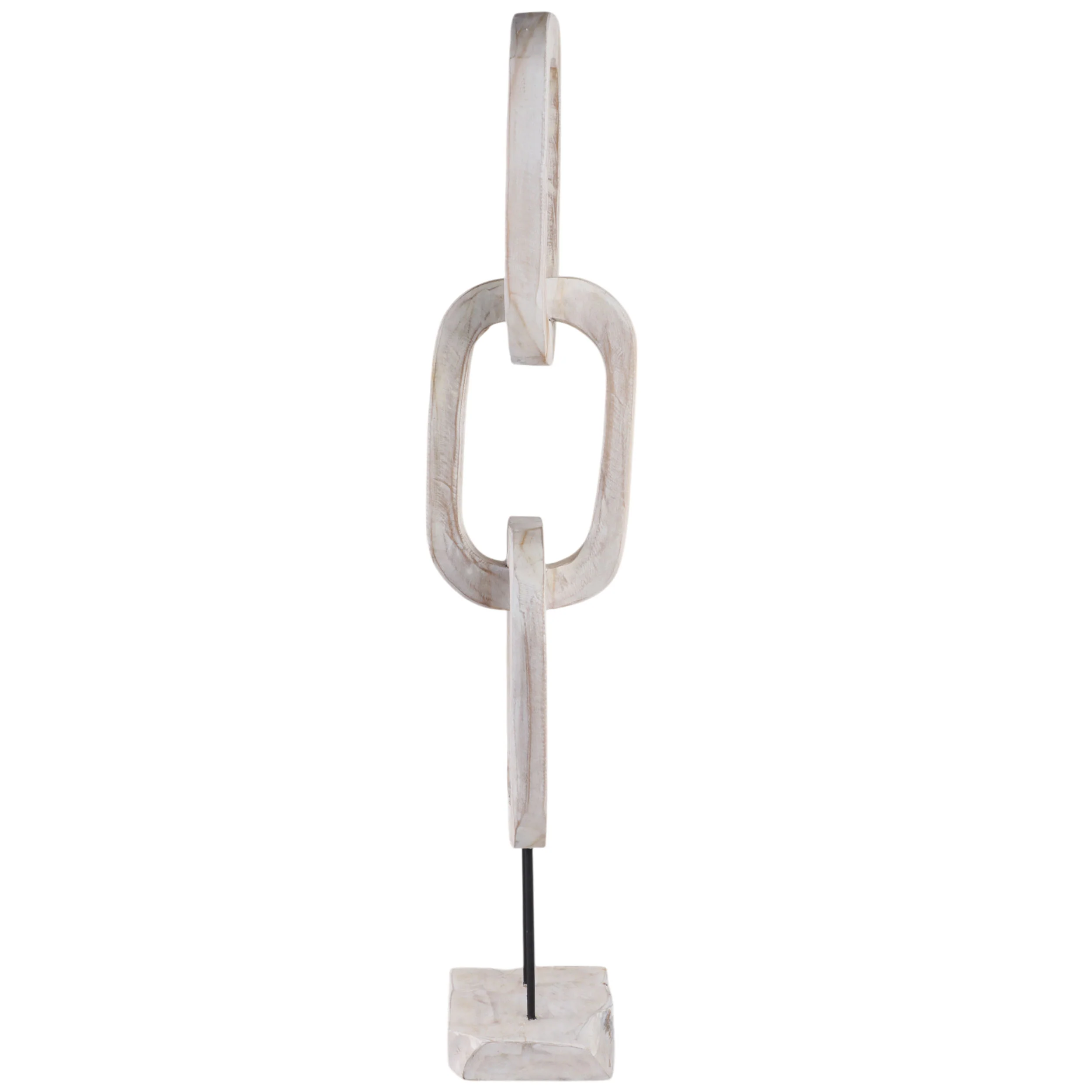 Chain Sculpture on Stand, White - Image 2