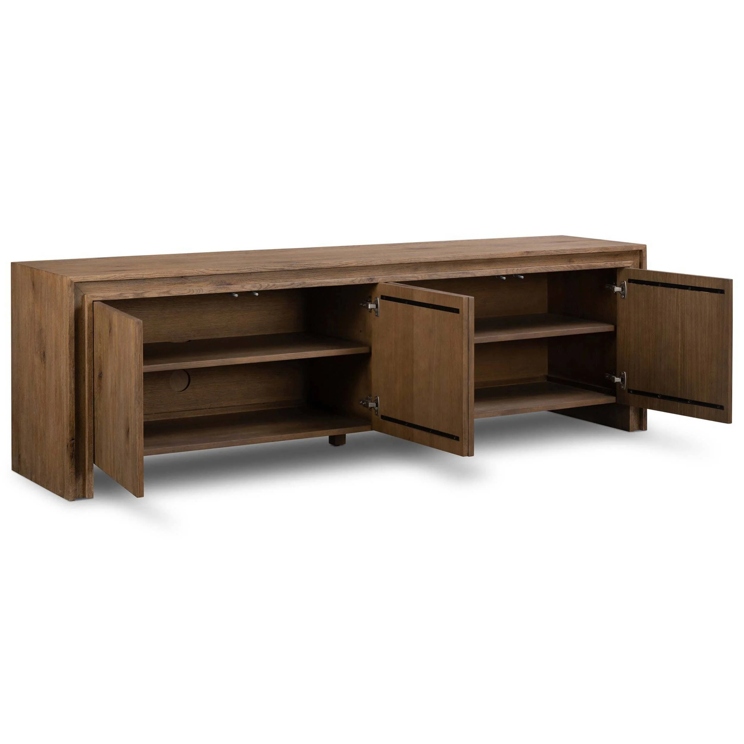 Chalmers Media Console, Weathered Oak by Four Hands - Image 3