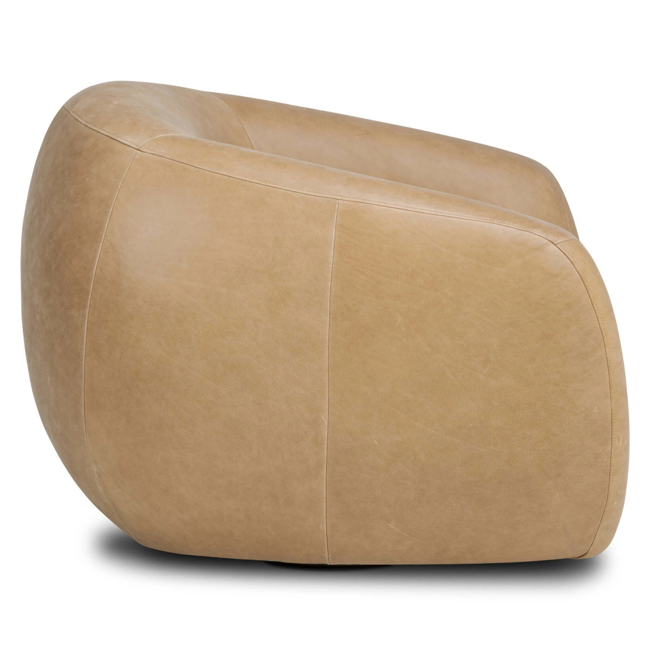 Channing Leather Swivel Chair, Palermo Drift by Four Hands - Image 3