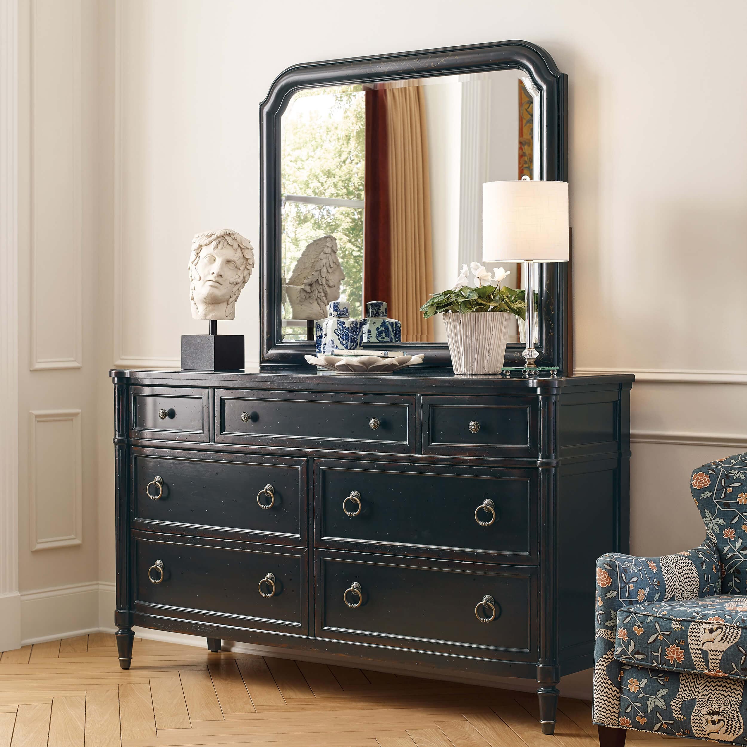 Charleston 7 Drawer Dresser, Black Cherry - Image 4