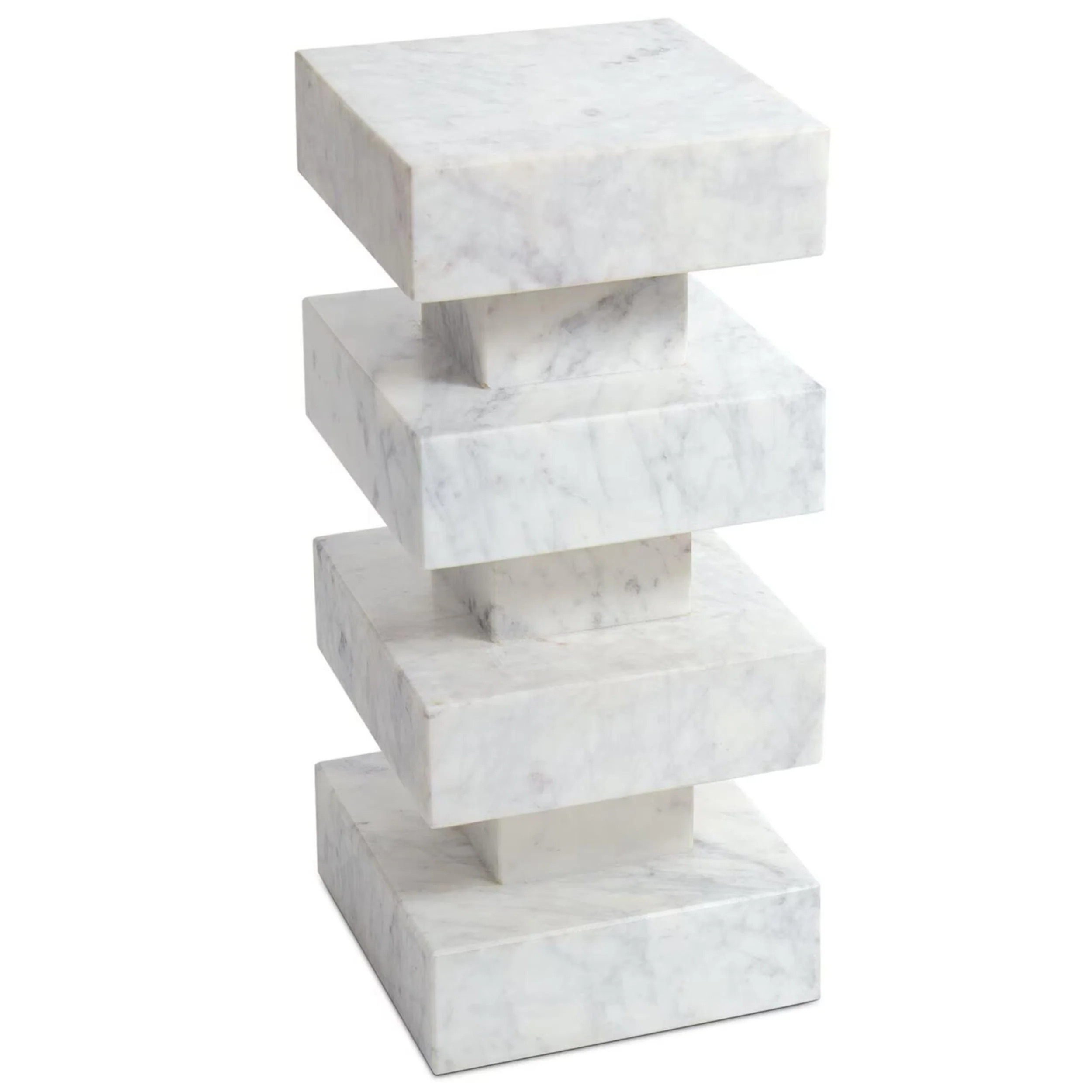 Charli Marble Accent Table, White