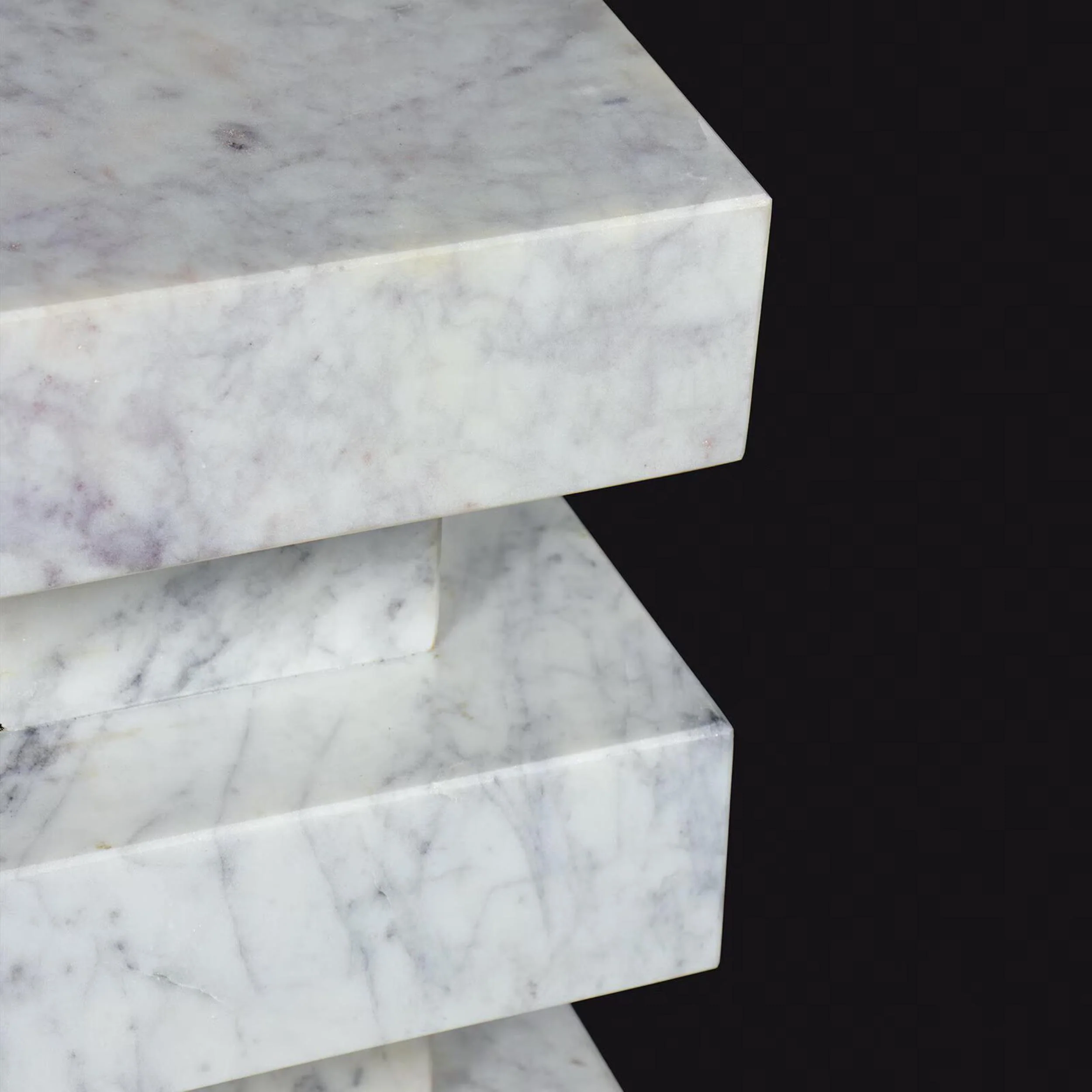 Charli Marble Accent Table, White - Image 2