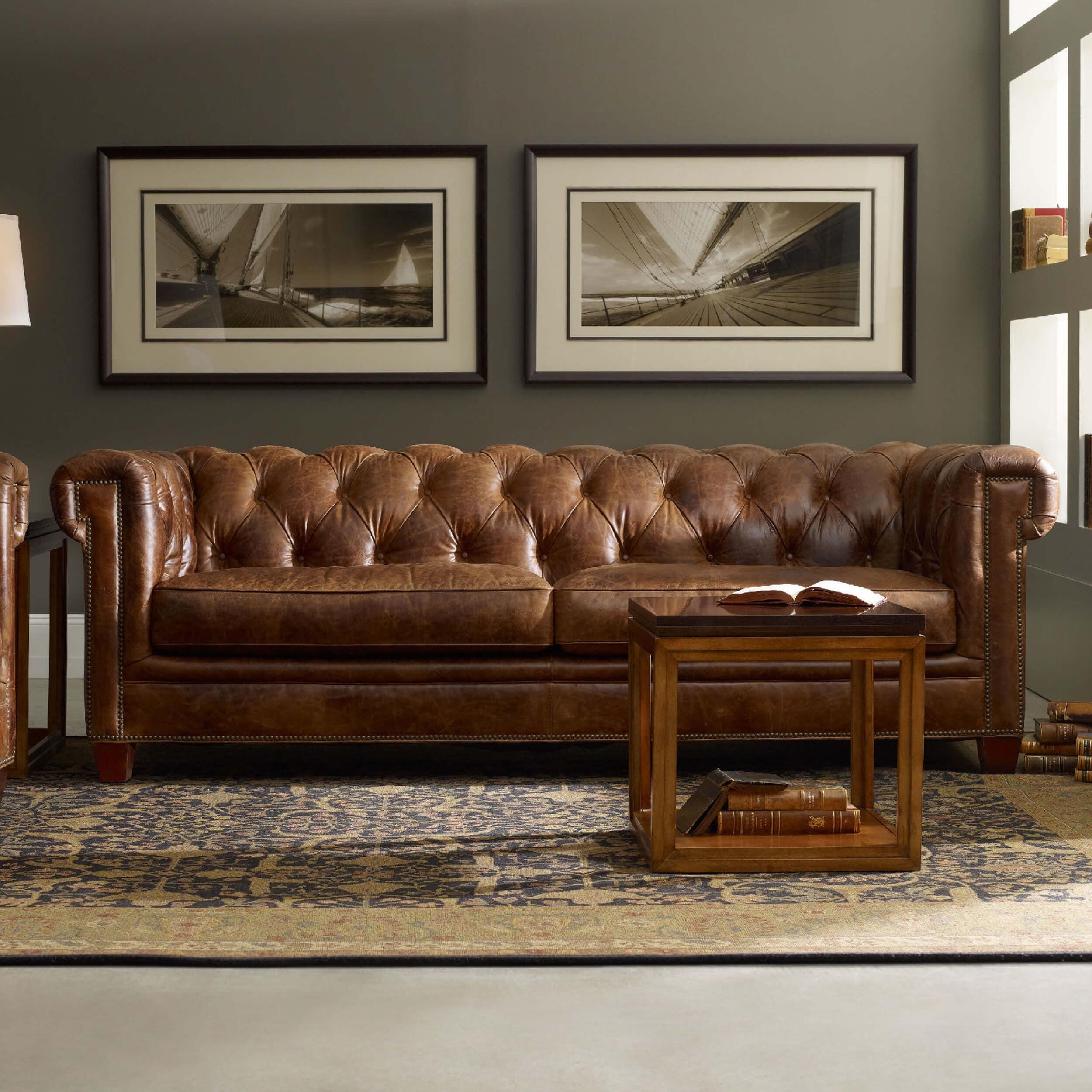 Chester Leather Sofa, Malawi Tonga - Image 2