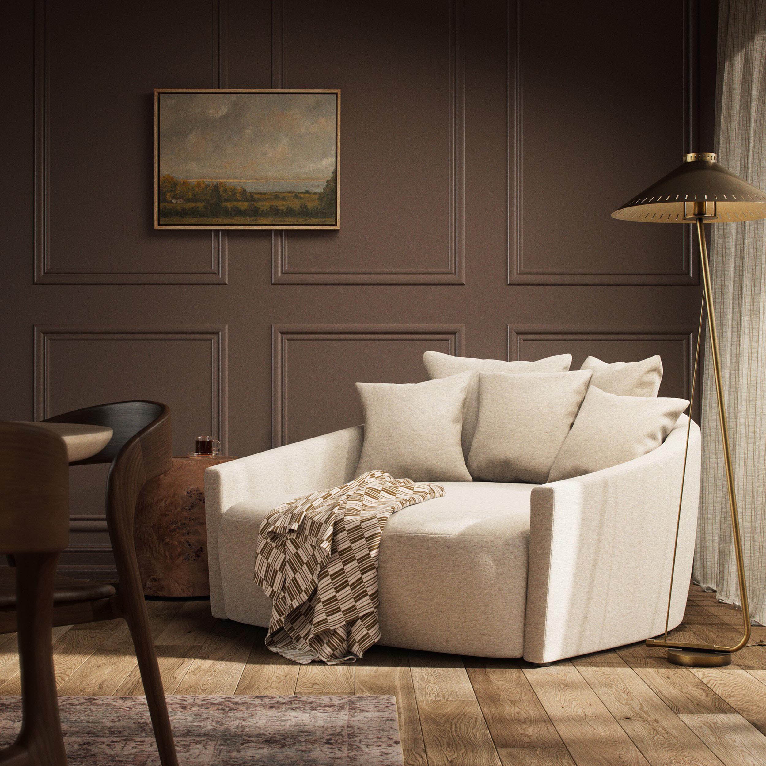 Chloe Media Lounger, Nomad Snow by Four Hands - Image 2