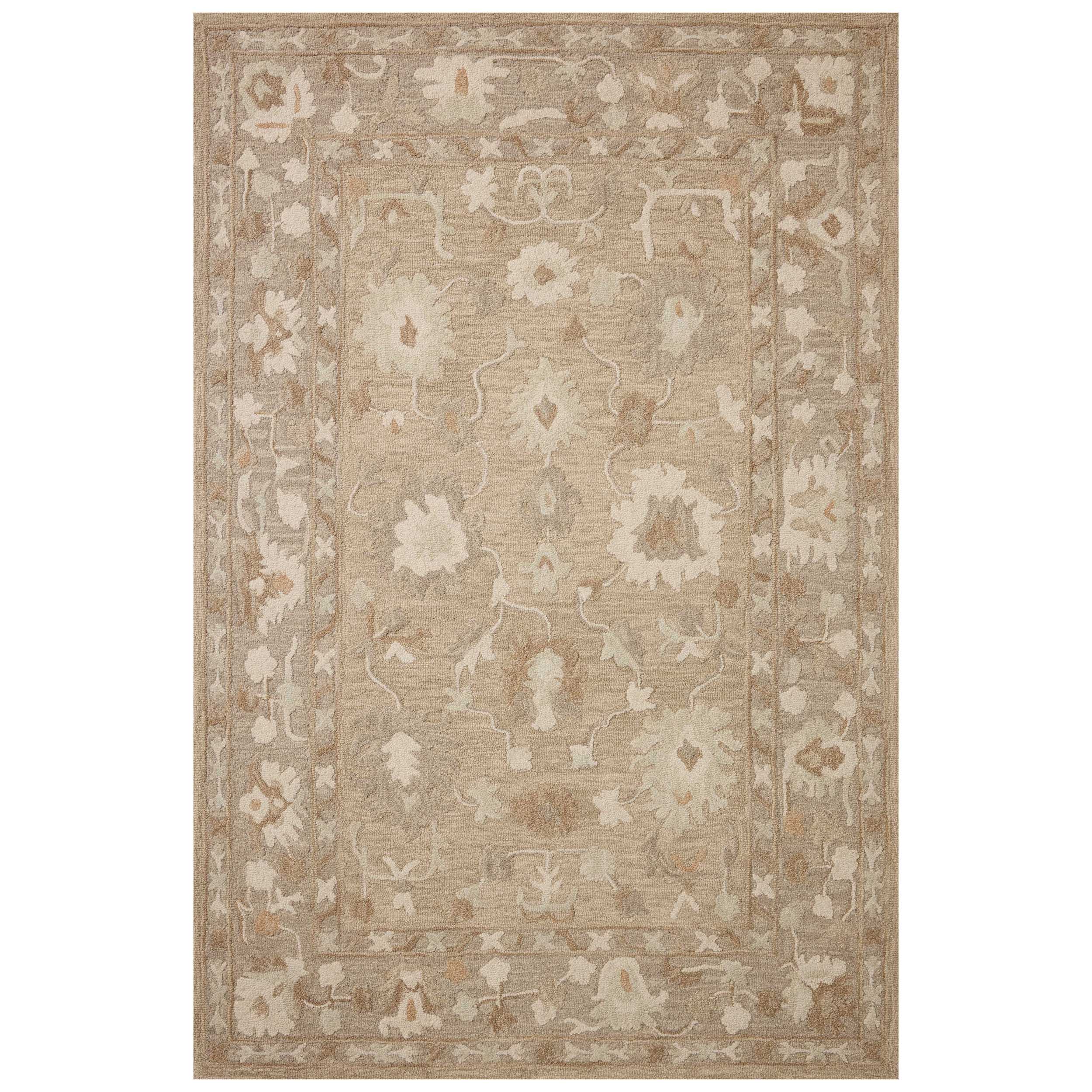 Chris Loves Julia × Loloi Rug Dorothea DRT-02, Khaki/Dove