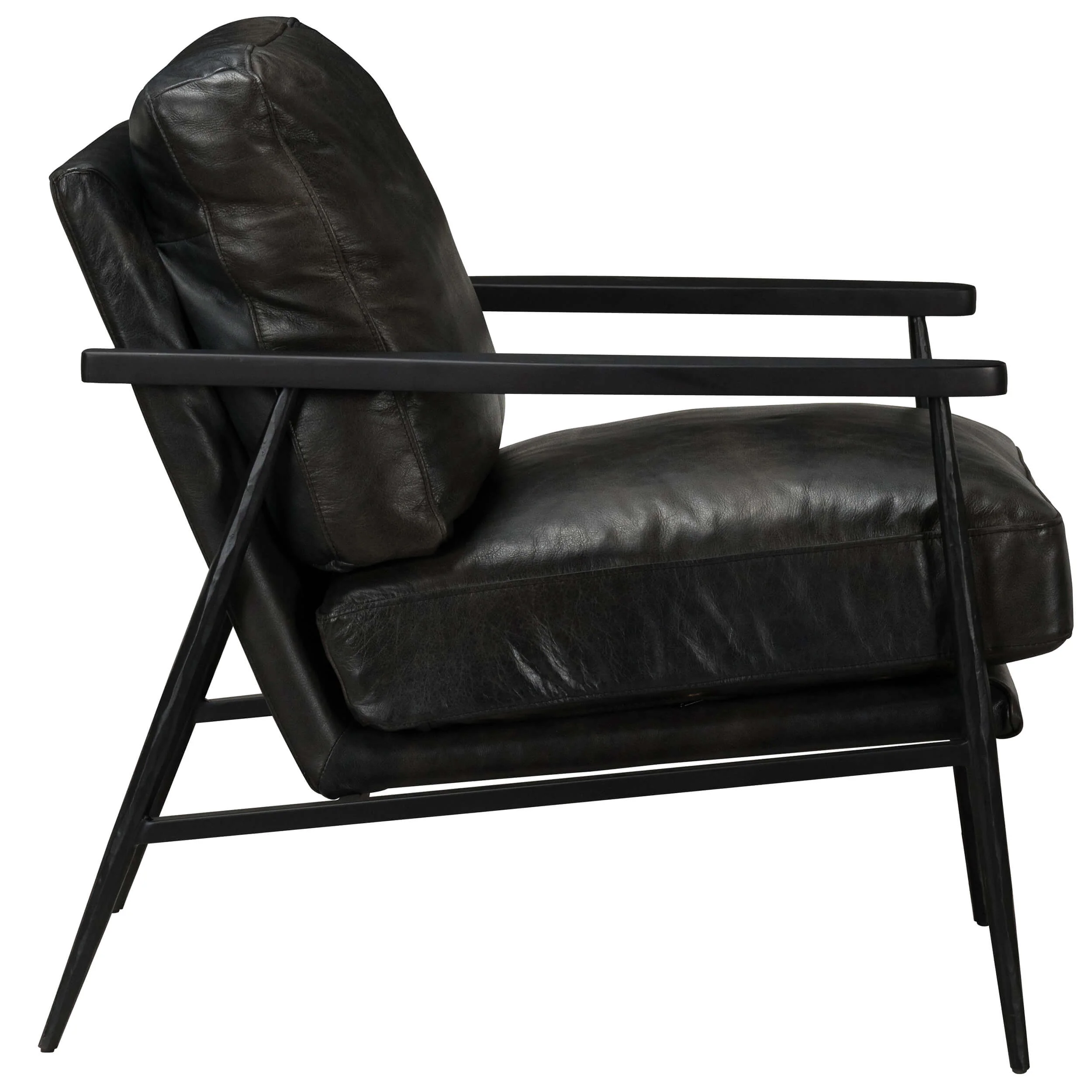 Christopher Leather Chair, Black - Image 3