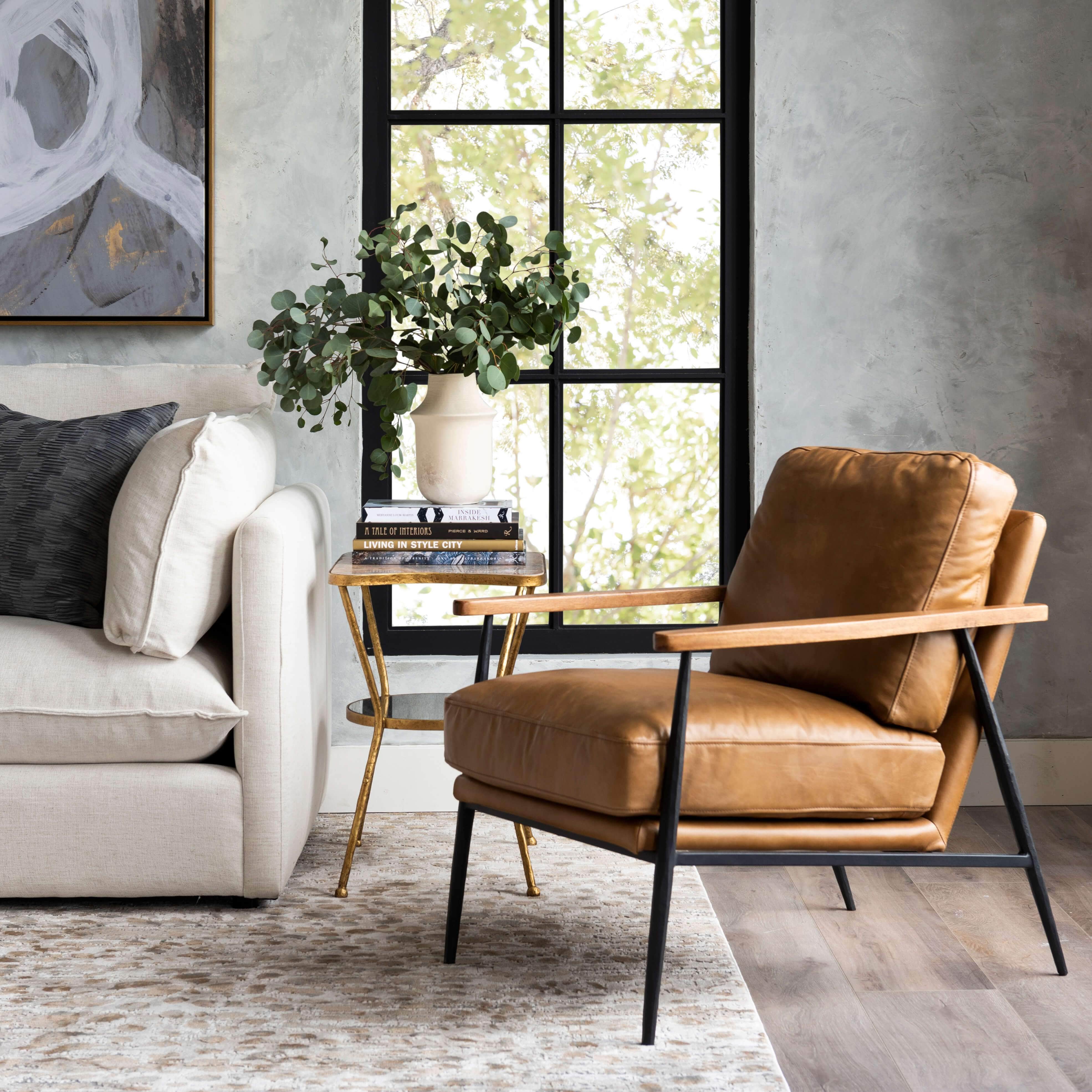 Christopher Leather Club Chair, Tan - Image 9