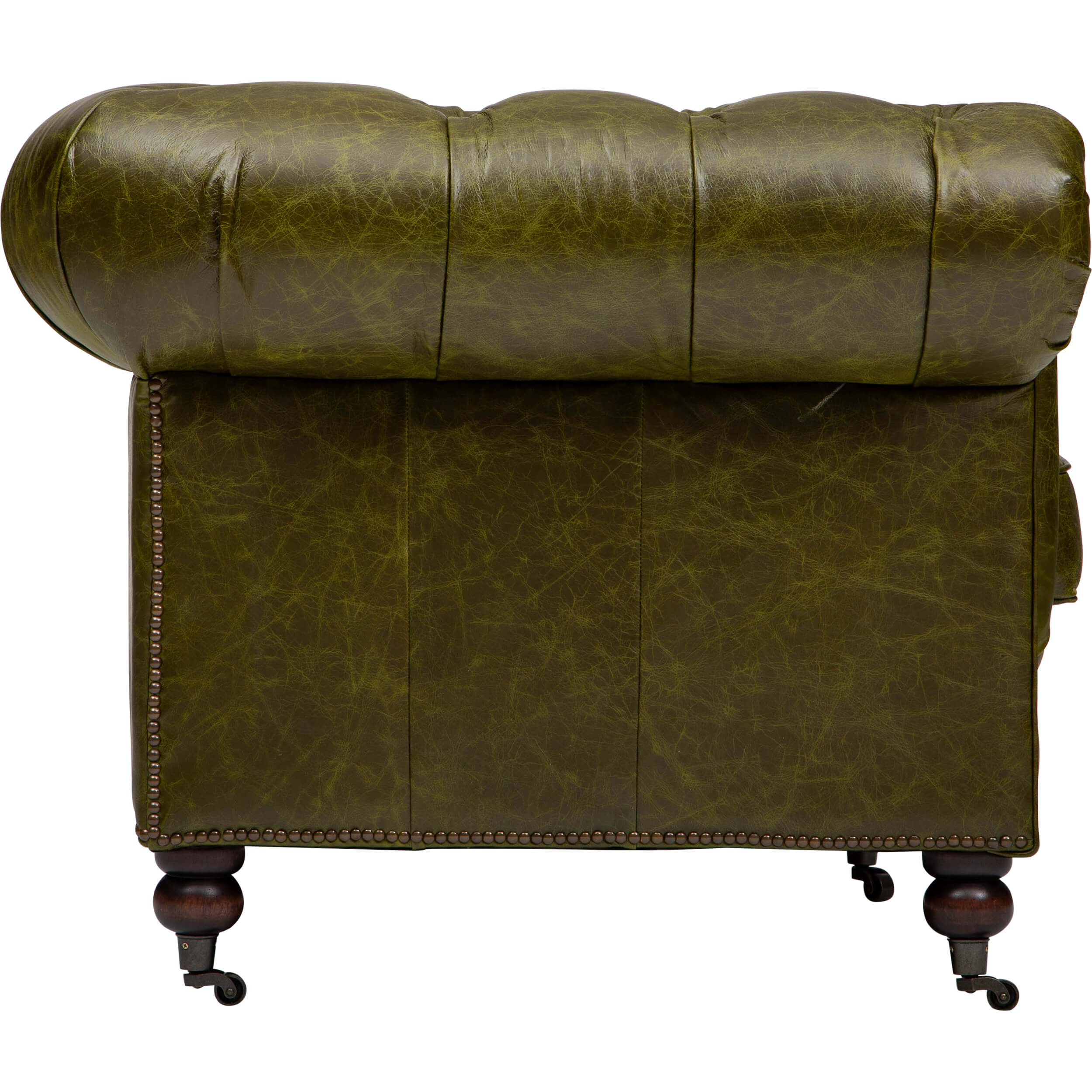 Churchill Leather Sofa, Great Britain Green - Image 3