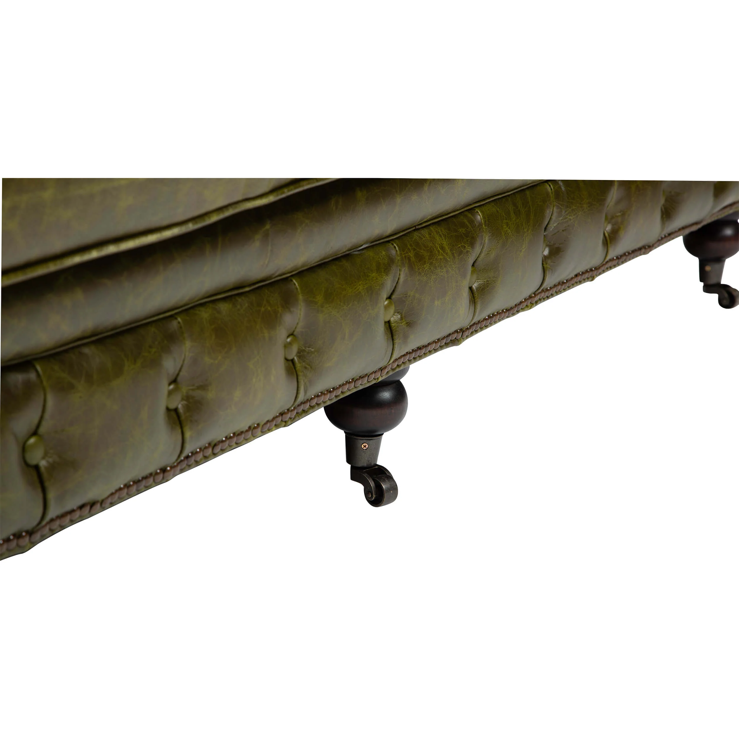 Churchill Leather Sofa, Great Britain Green - Image 6