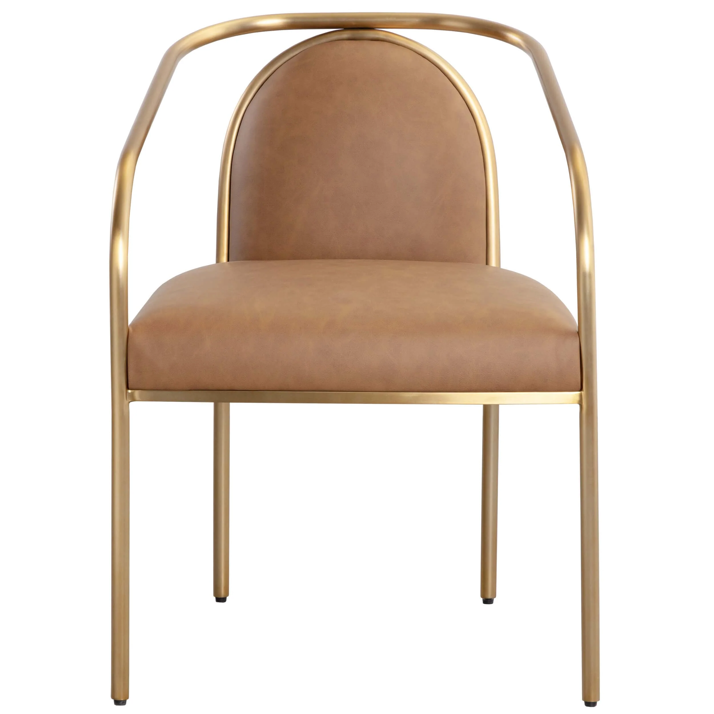 Cicero Leather Dining Chair, Milliken Cognac, Set of 2 - Image 2