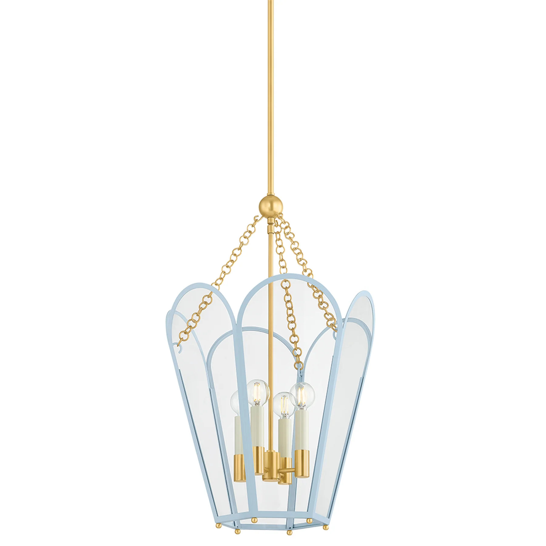 Clarisse Lantern, Aged Brass/Soft Arctic Blue - Image 2
