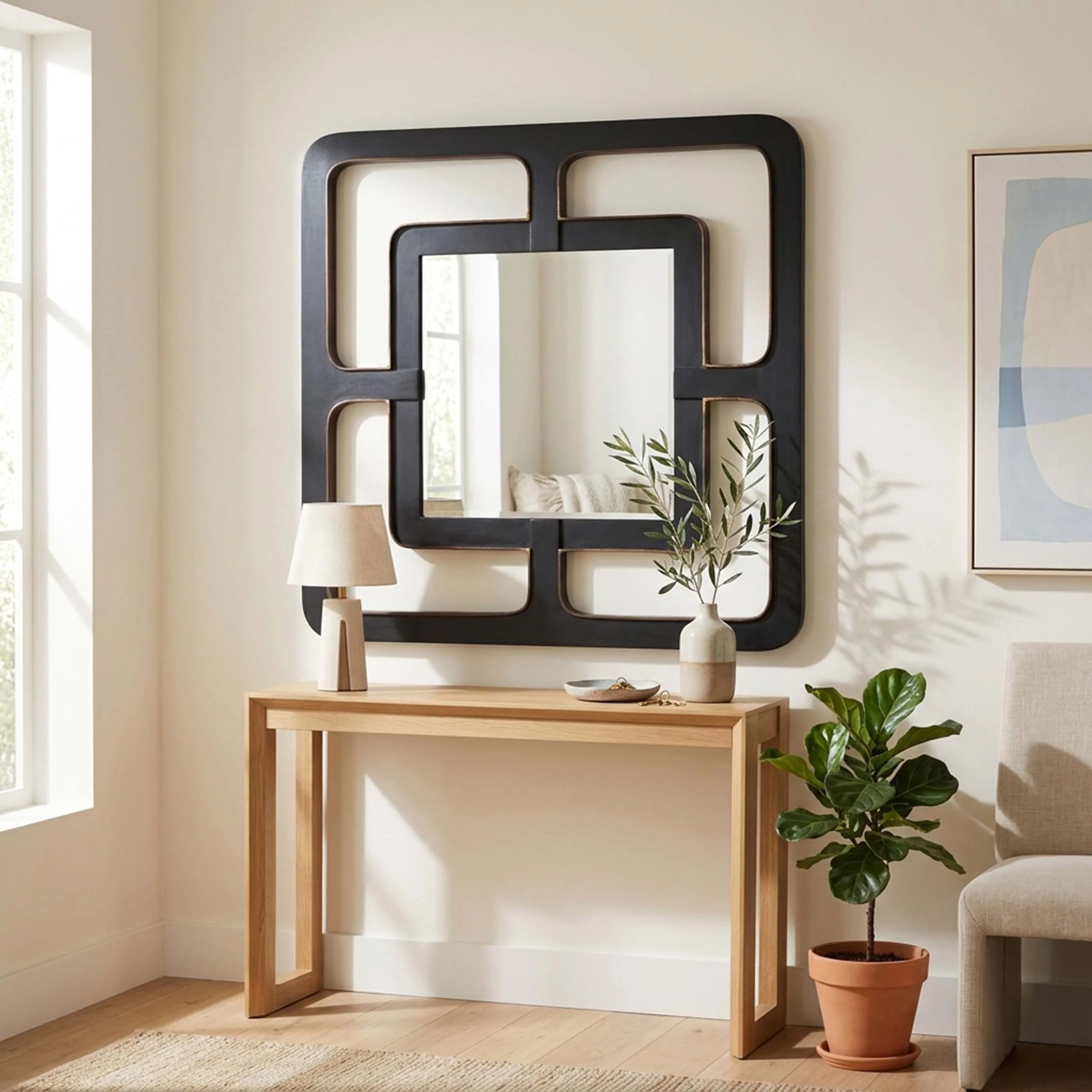 Clermont Mirror, Black - Image 5