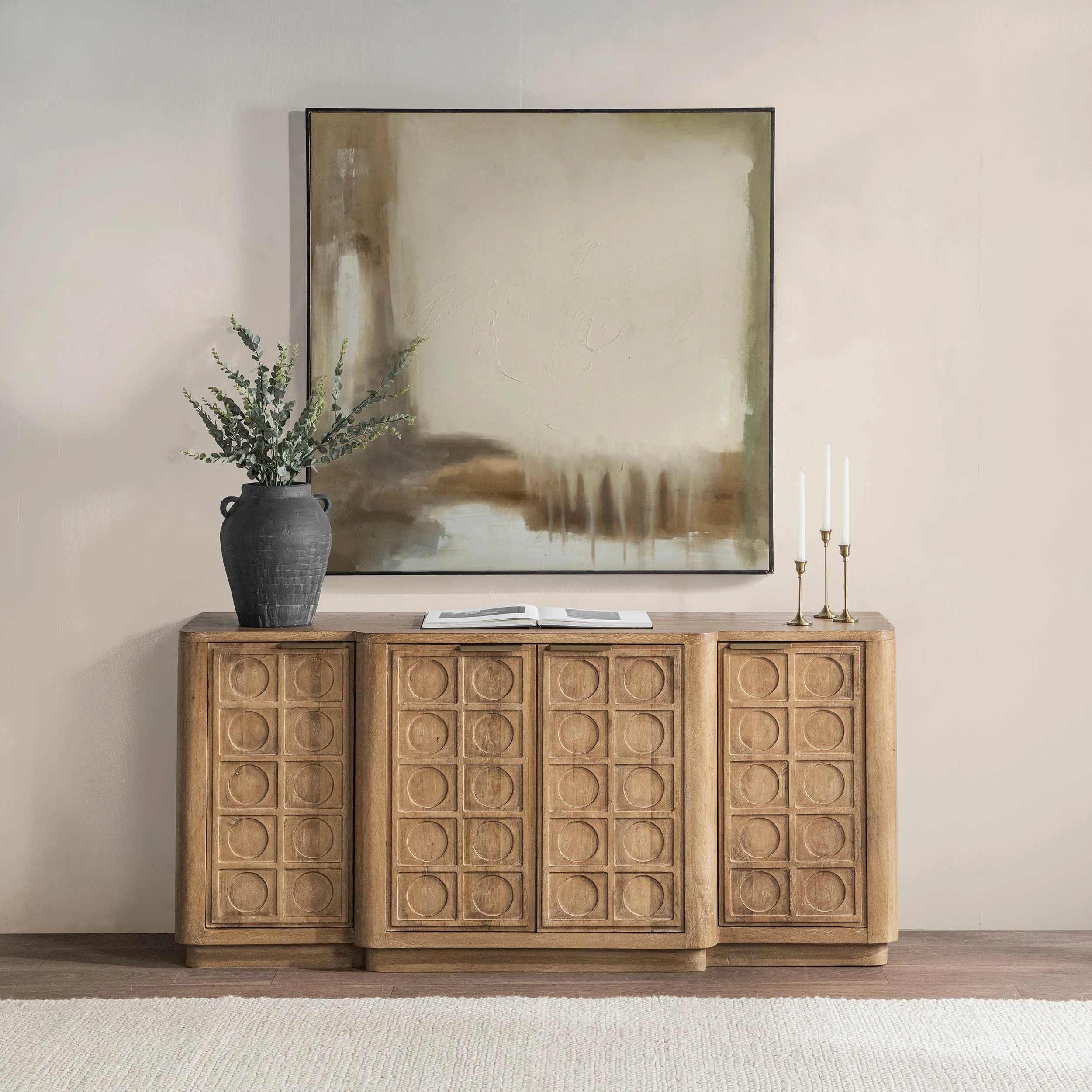 Cleveland 4 Door Cabinet, Santy Taupe - Image 6