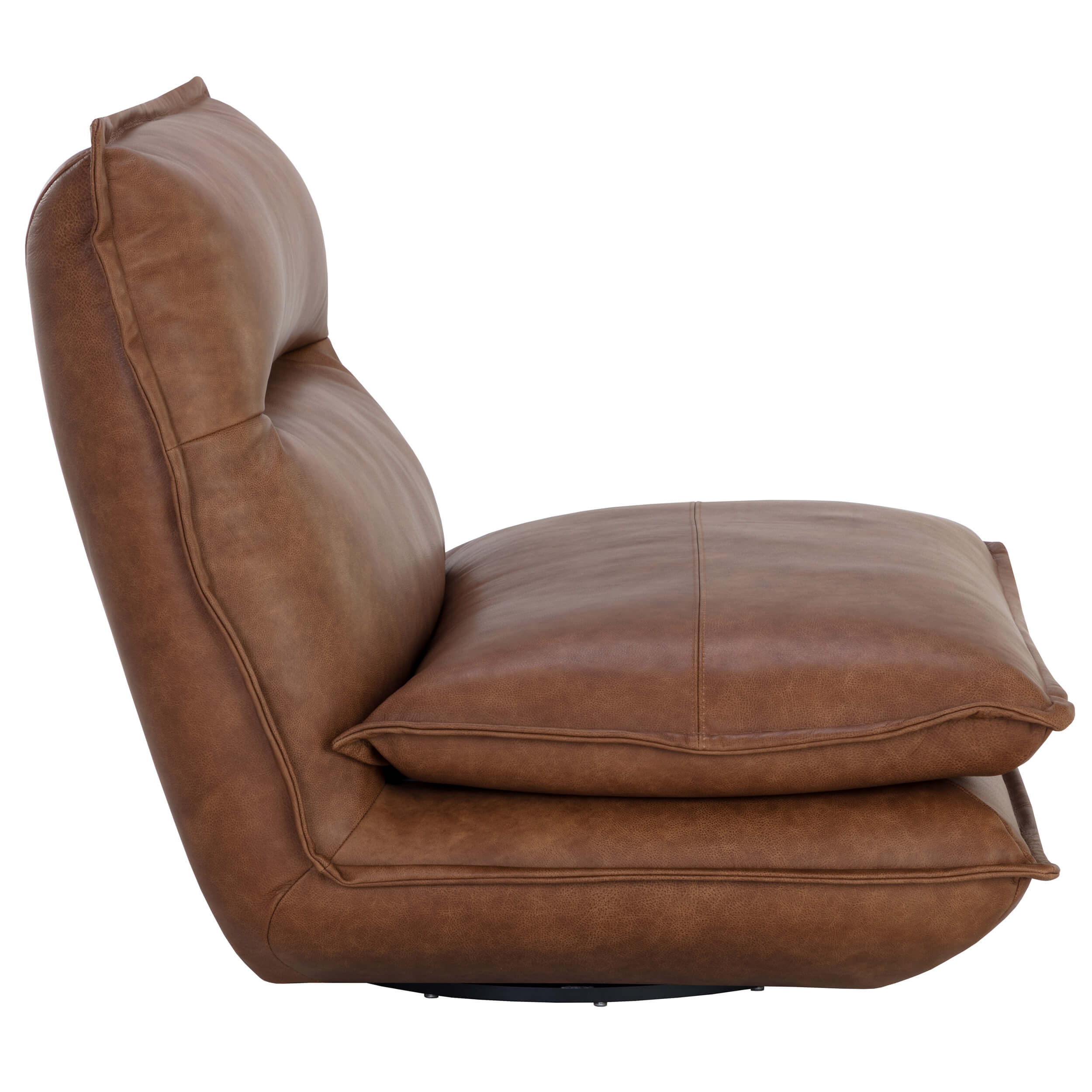 Colson Leather Swivel Chair, Cognac - Image 3