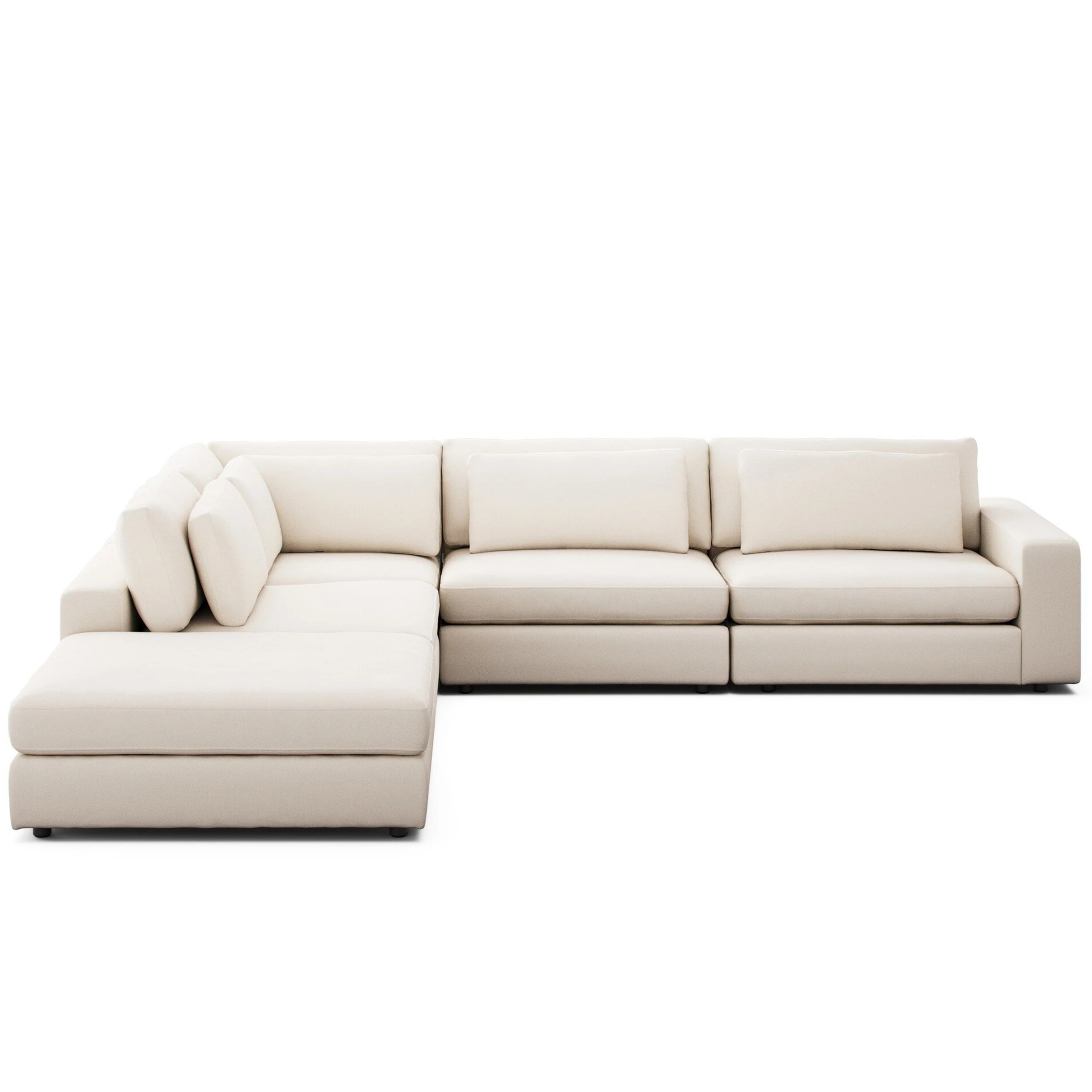 Bloor 4 Piece Sectional w/ Ottoman, Nomad Marshmallow by Four Hands - Image 3