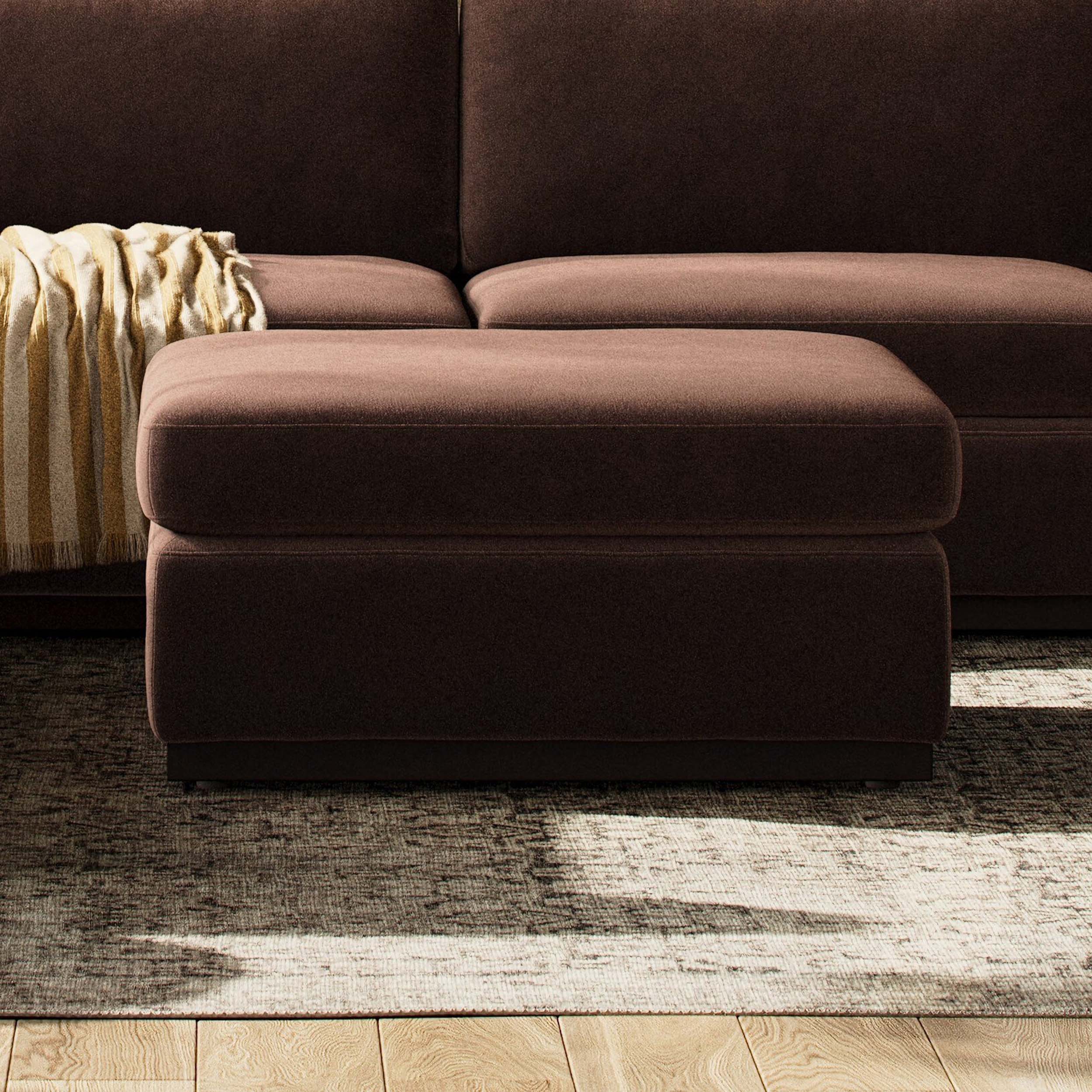 Colt Ottoman, Surrey Cocoa by Four Hands - Image 2