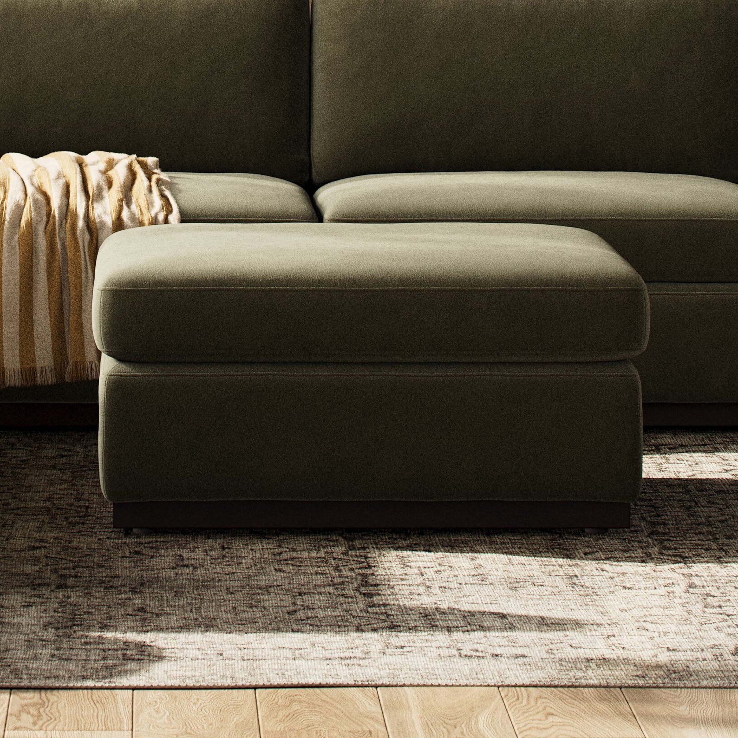 Colt Ottoman, Surrey Olive by Four Hands - Image 2