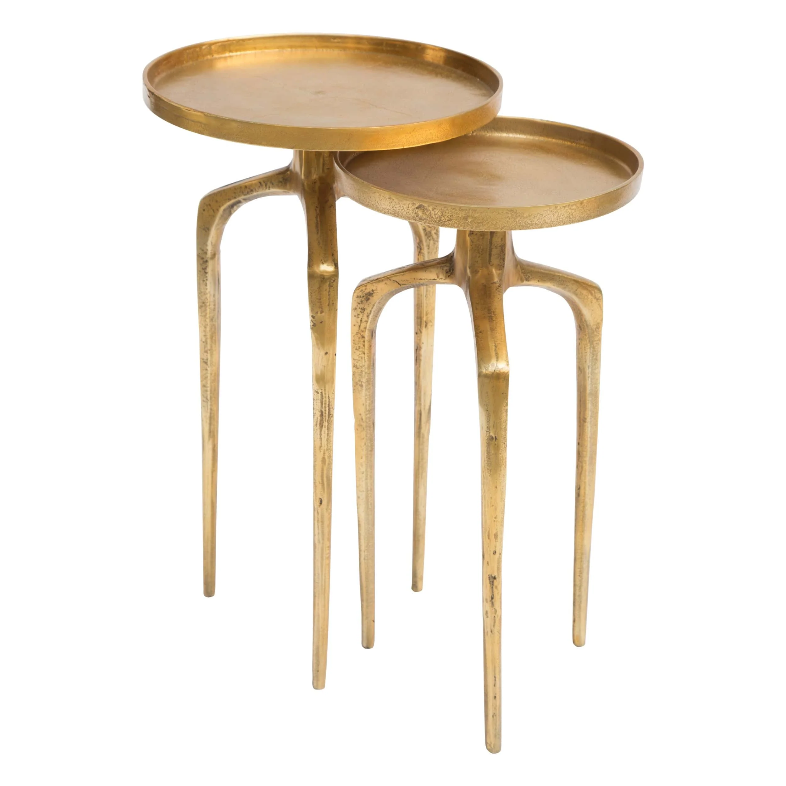 Como Accent Table Set, Antique Gold