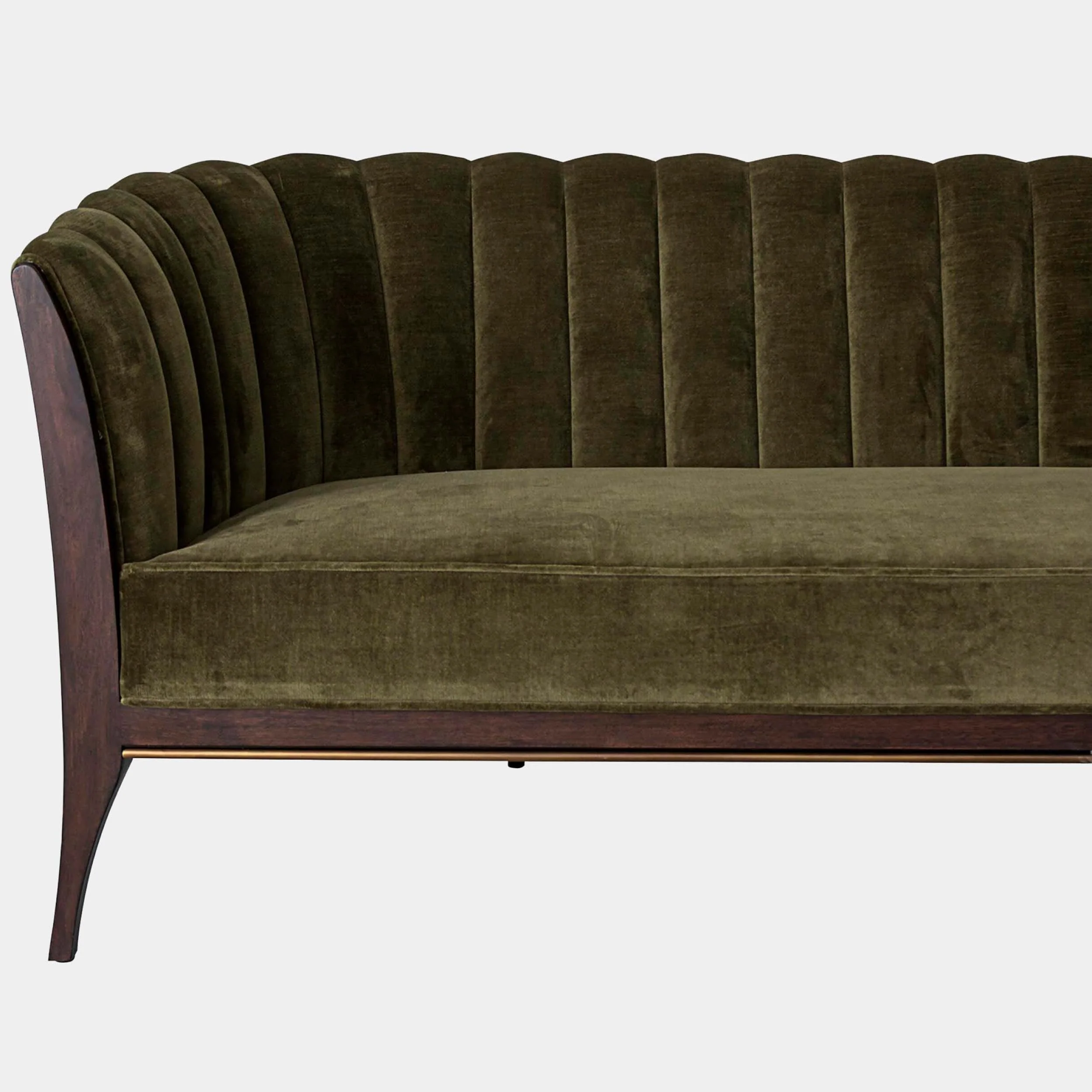 Connor Channel Back Sofa, Moss Velvet - Image 3