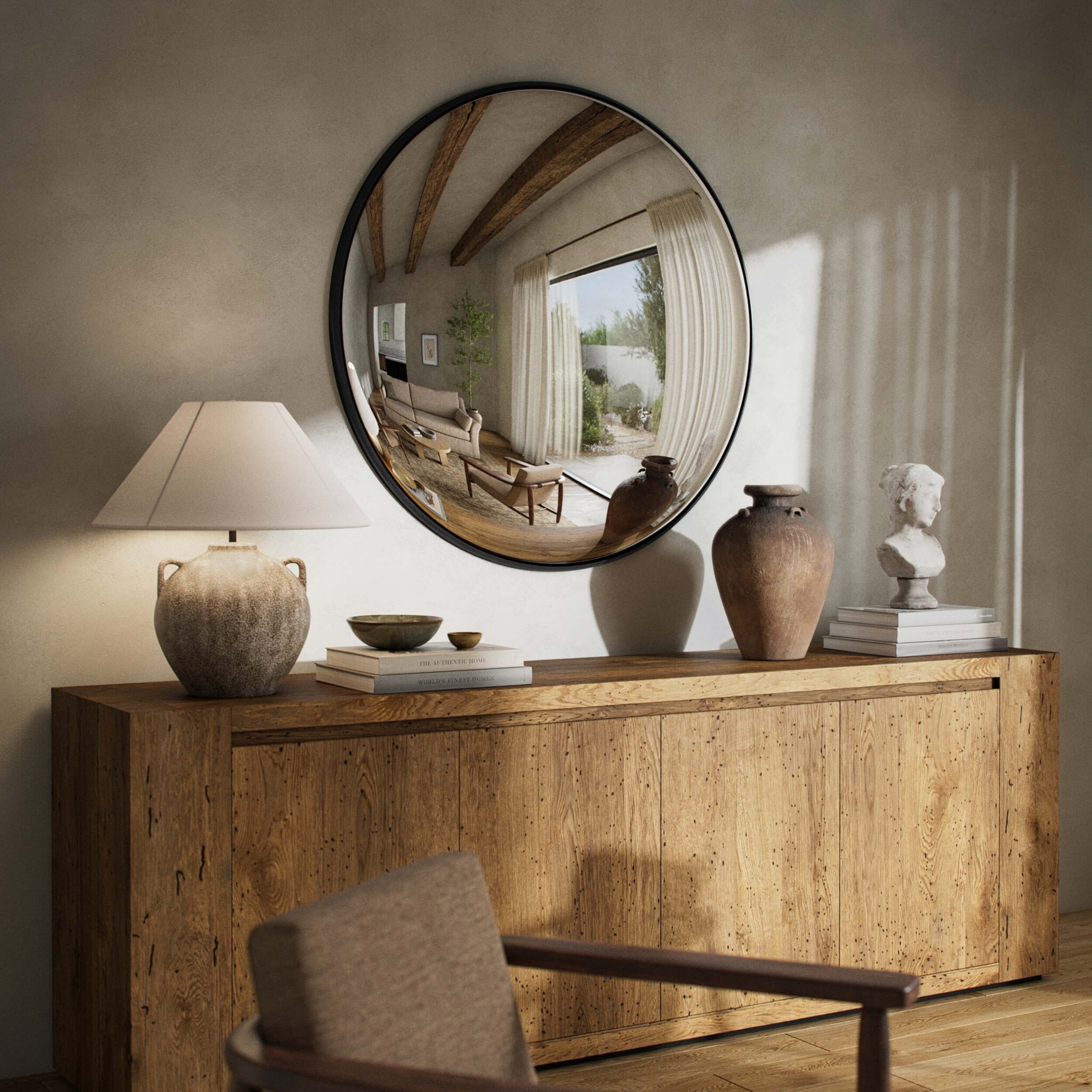 Convex Mirror, Matte Black by Four Hands - Image 5