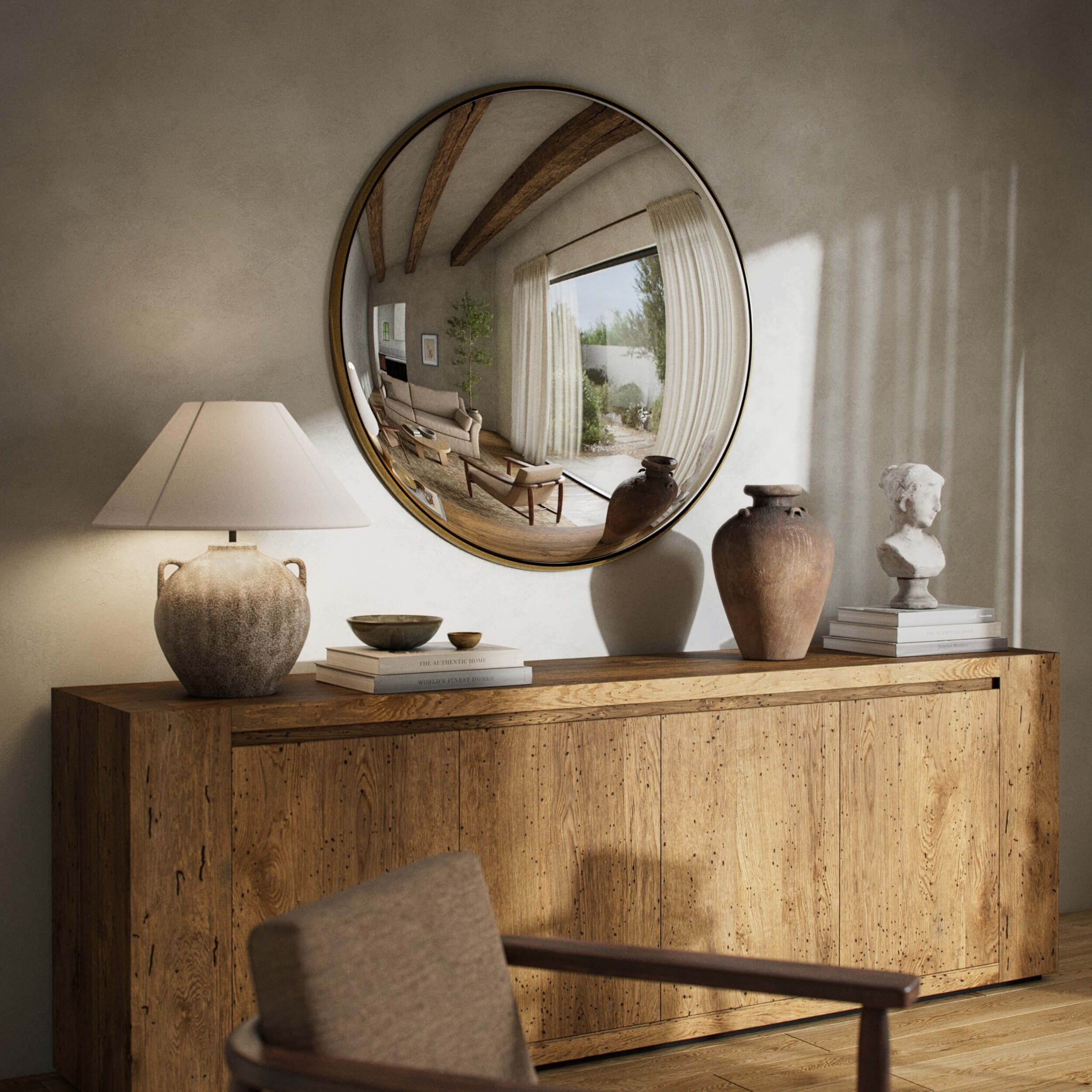 Convex Mirror, Vintage Brass by Four Hands - Image 5