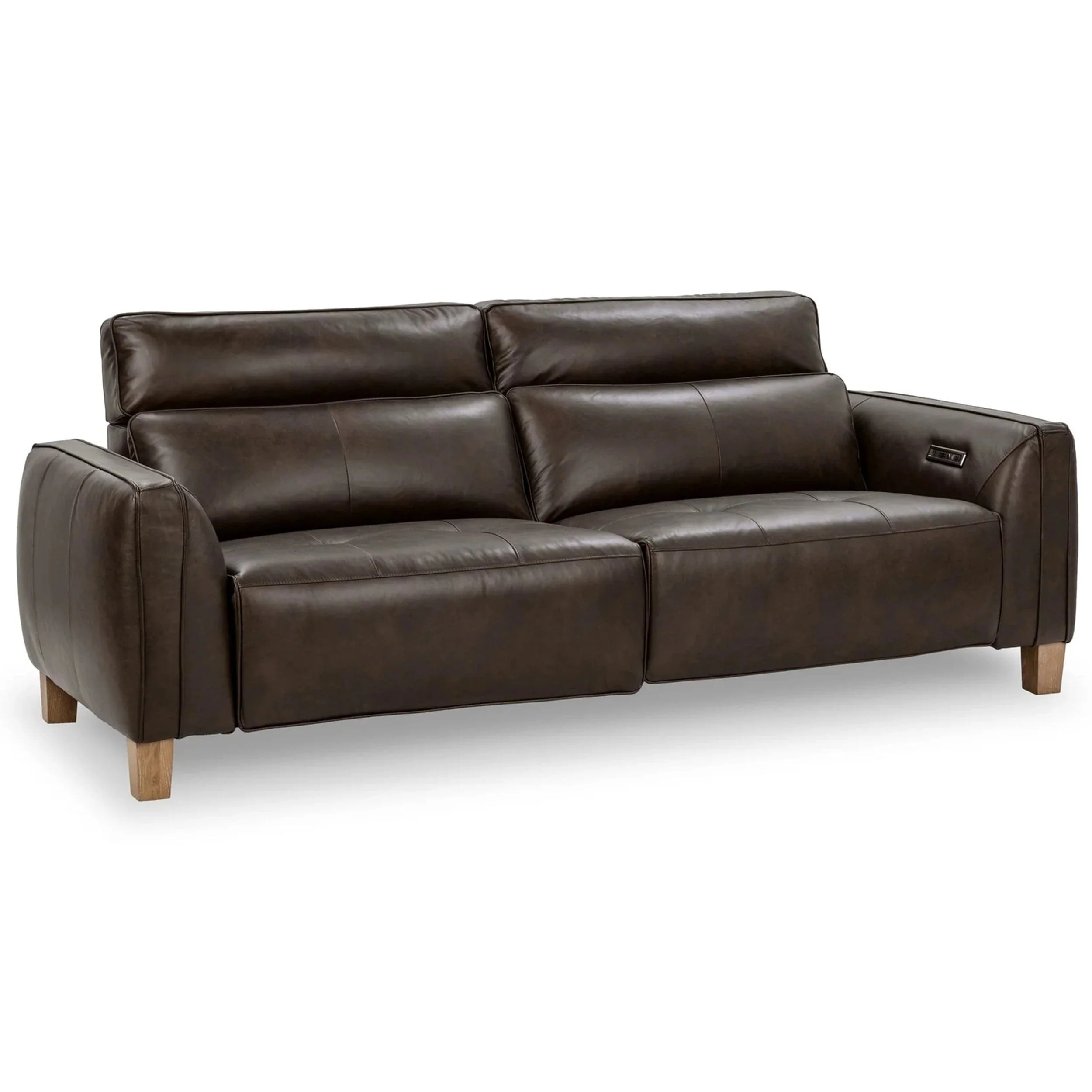 Conway Leather Power Recliner Sofa, Brown - Image 2