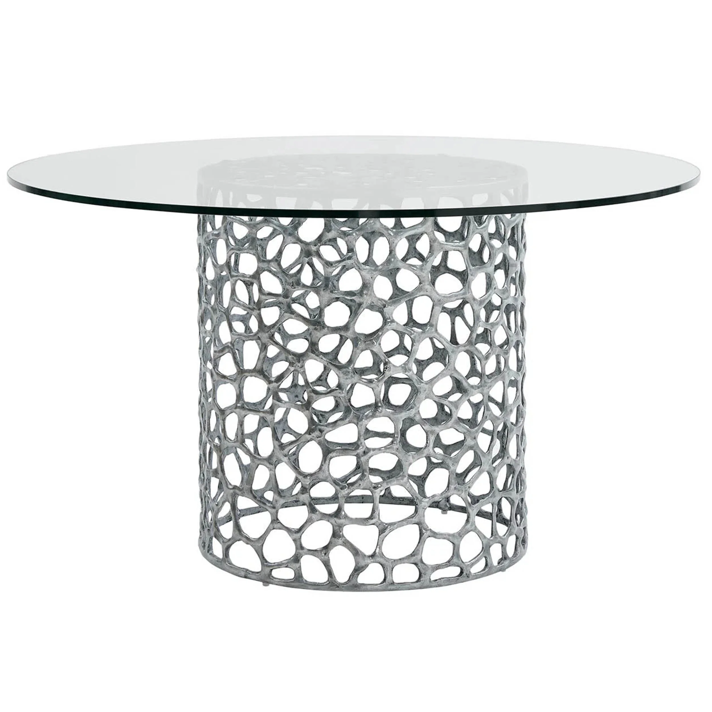 Coral Round Dining Table, Antique Nickel