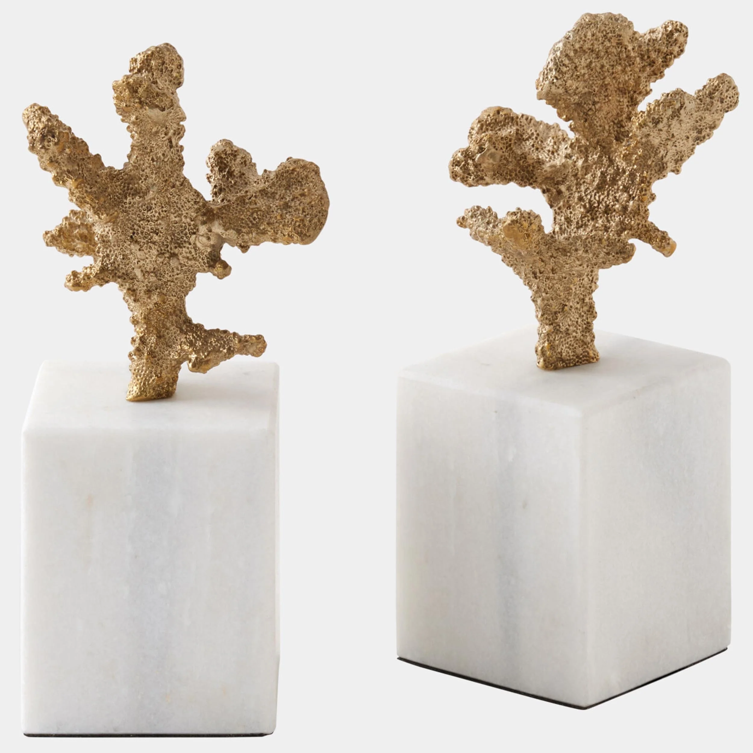 Coral Sculptures, Brass, Set of 2 - Image 2