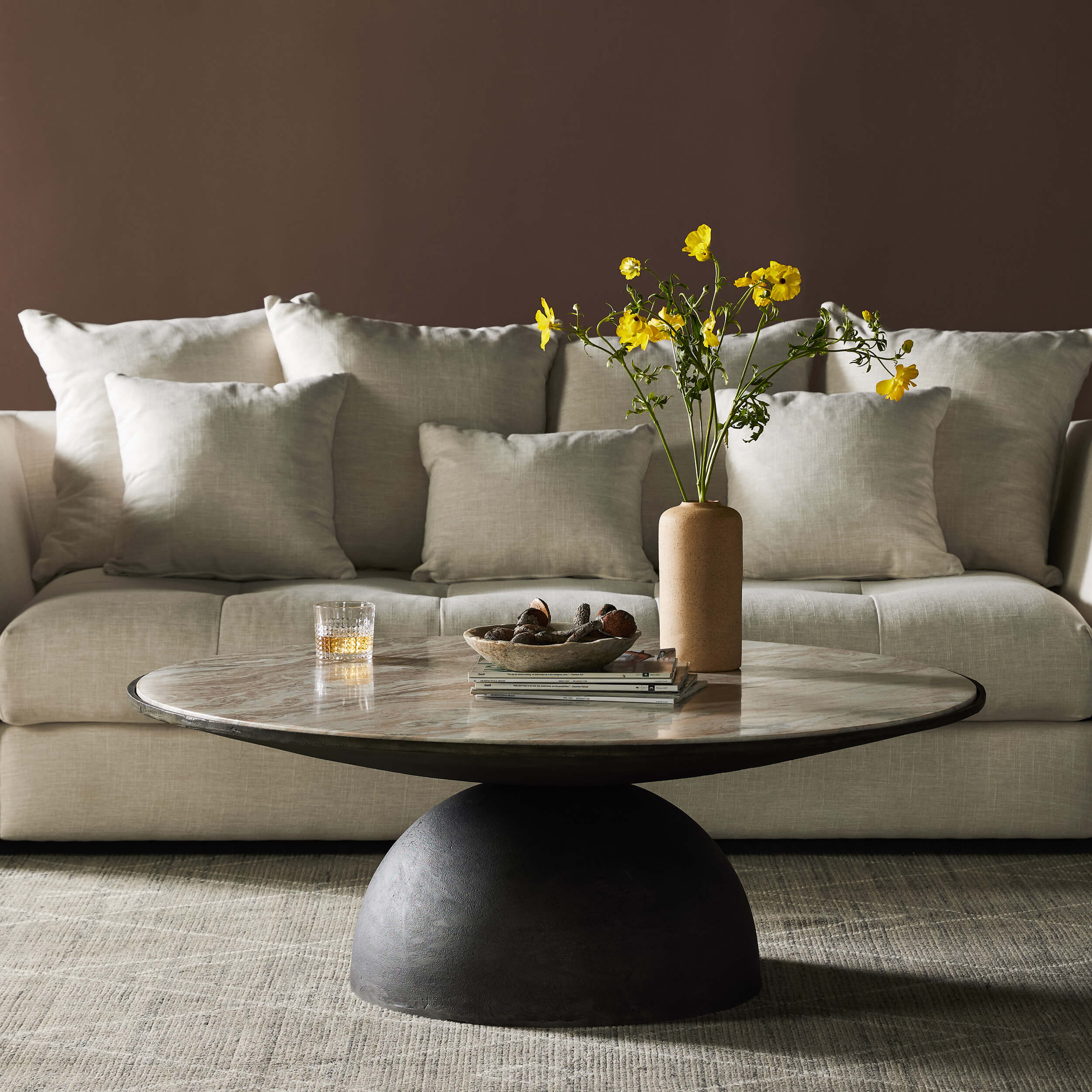 Corbett Coffee Table, Cream Taupe/Hammered Grey by Four Hands - Image 5