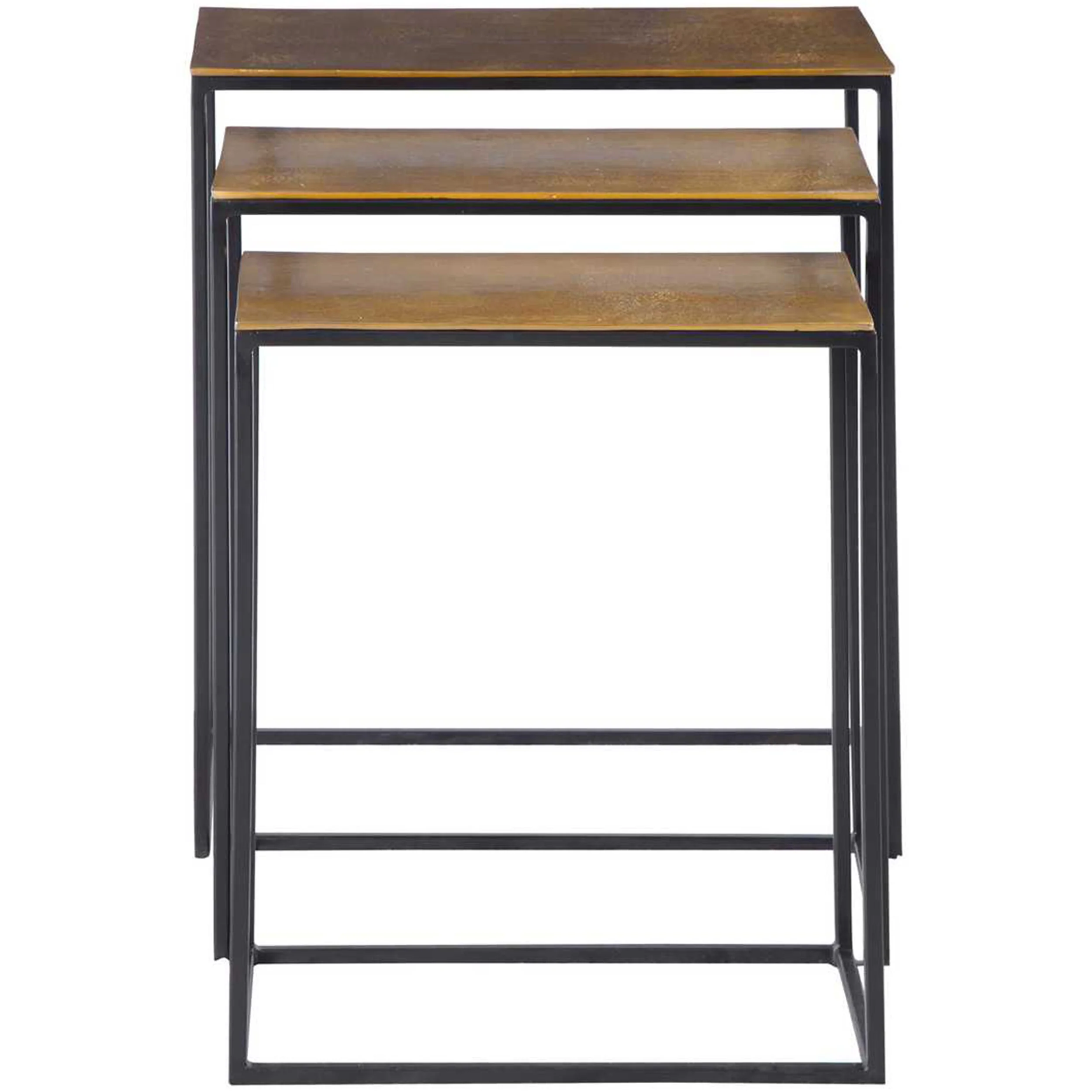 Coreene Nesting Tables, Set of 3, Gold - Image 2