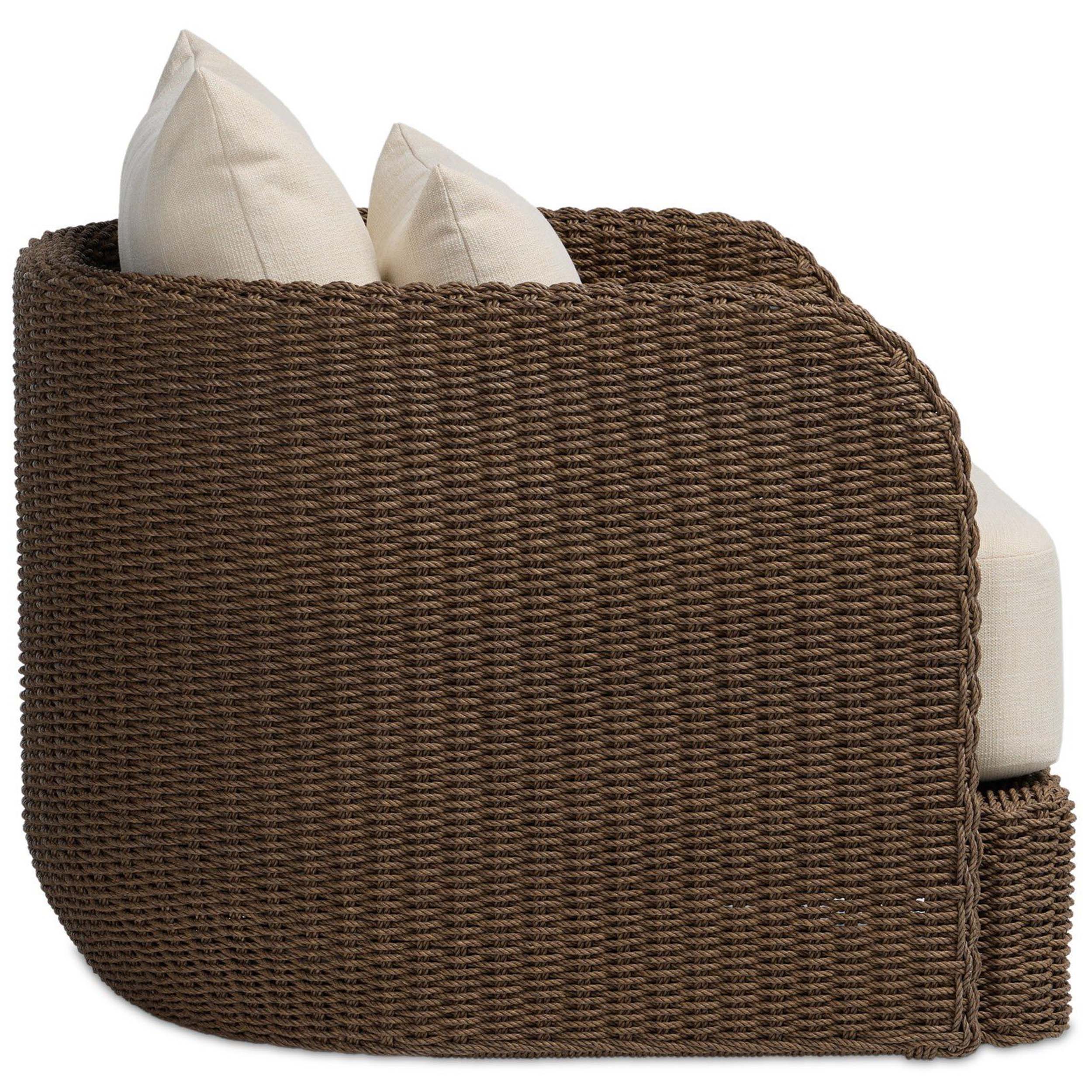 Corrigan Outdoor Swivel Chair, Dark Textured Woven by Four Hands - Image 3