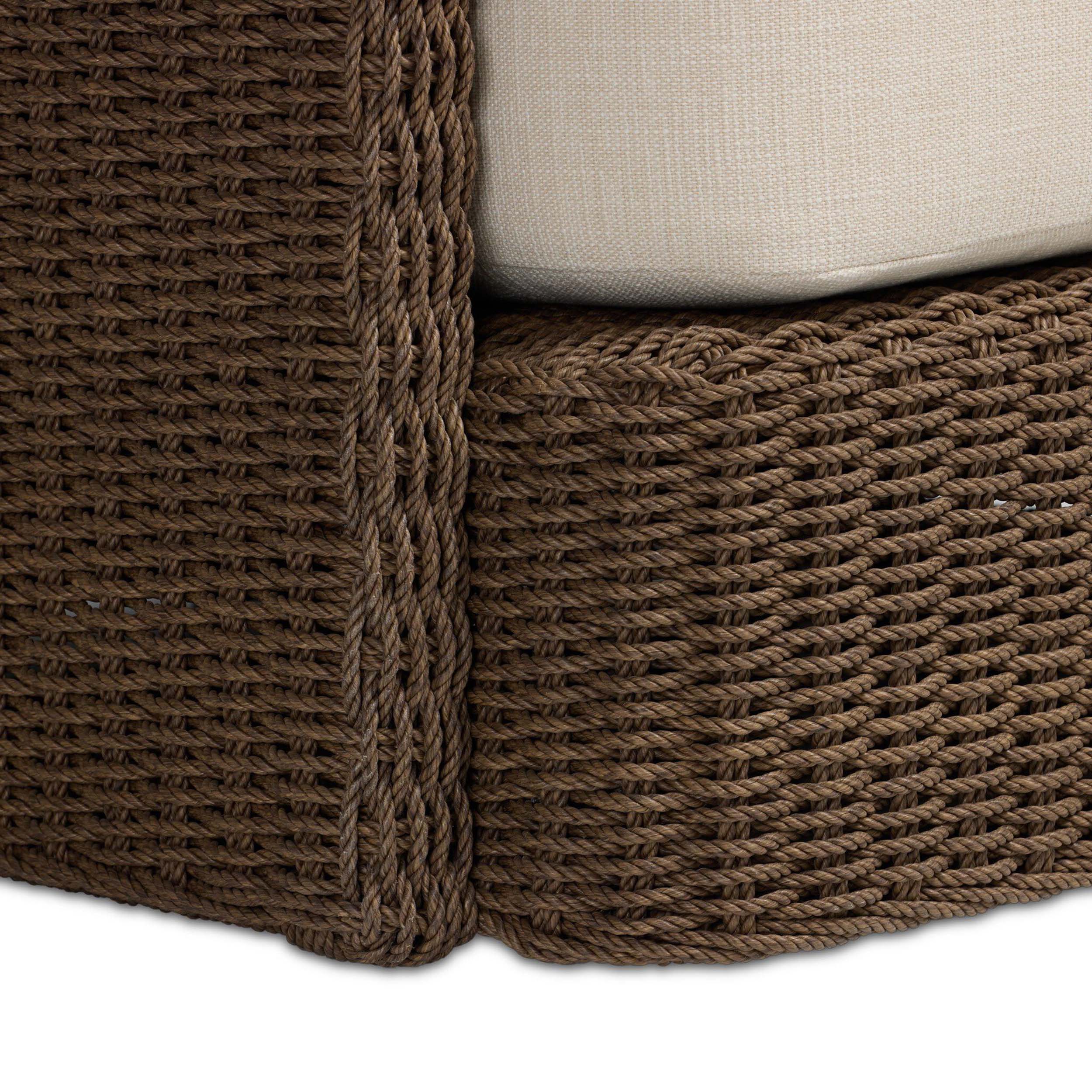 Corrigan Outdoor Swivel Chair, Dark Textured Woven by Four Hands - Image 5