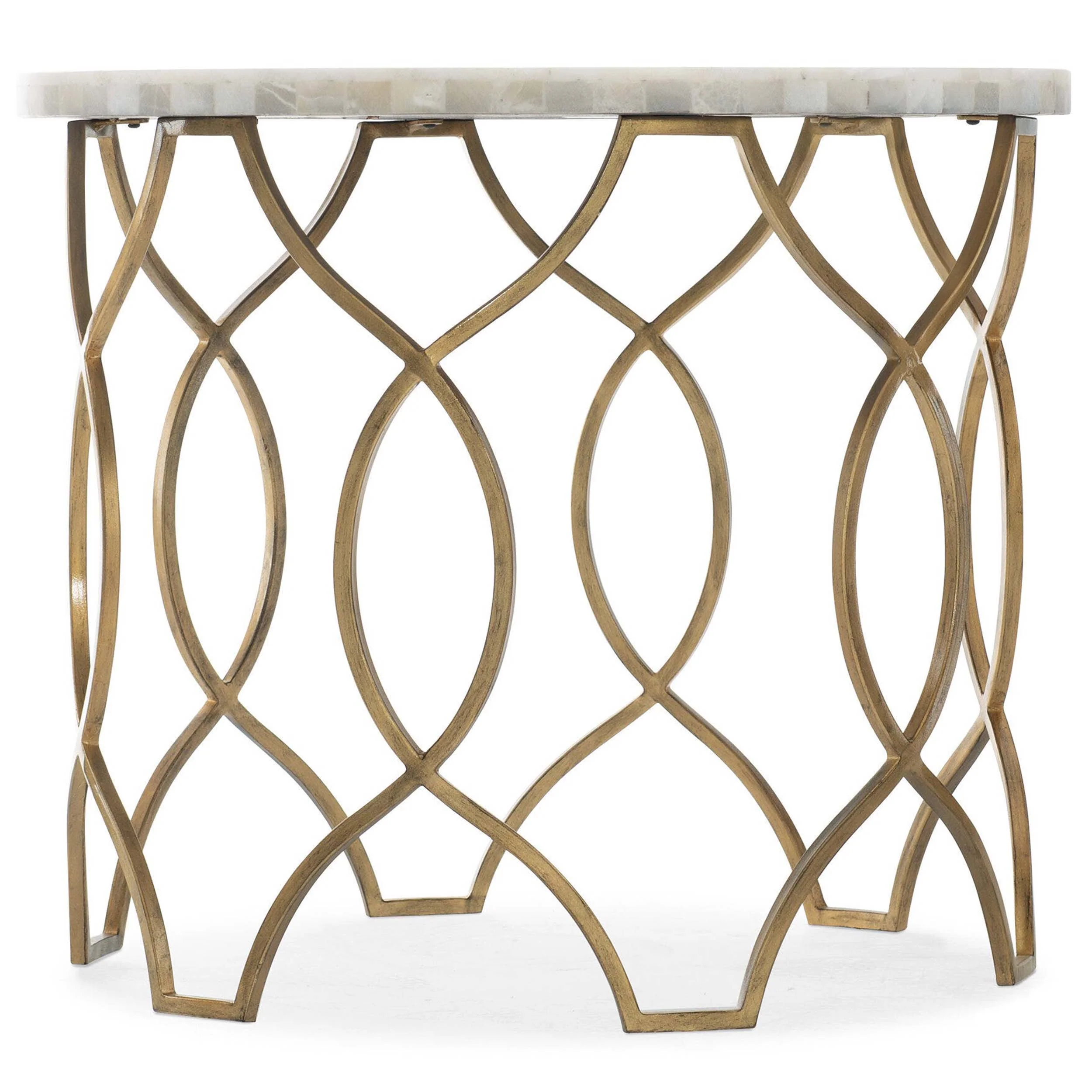 Corrina Round Lamp Table, Gold