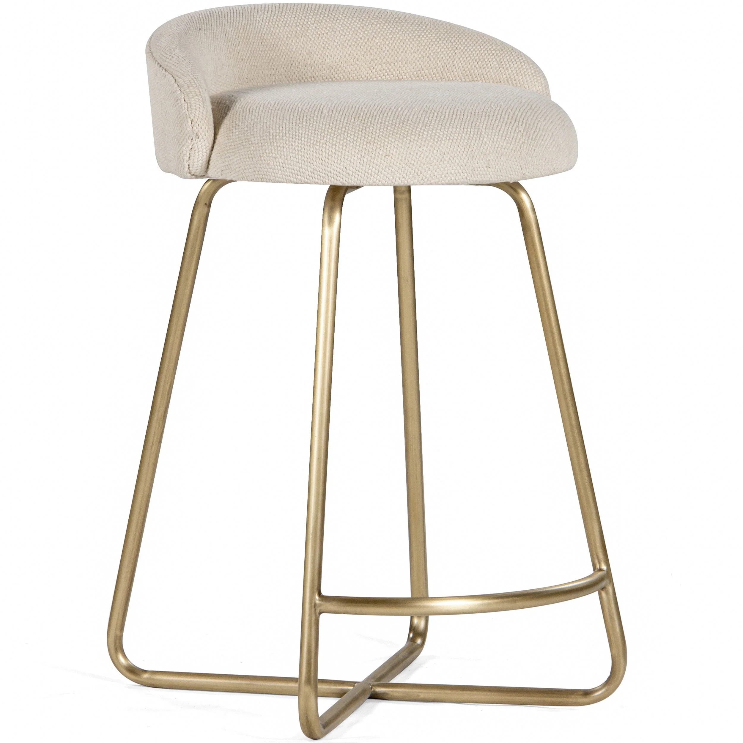 Corsica Counter Stool, Antique Brass Set of 2