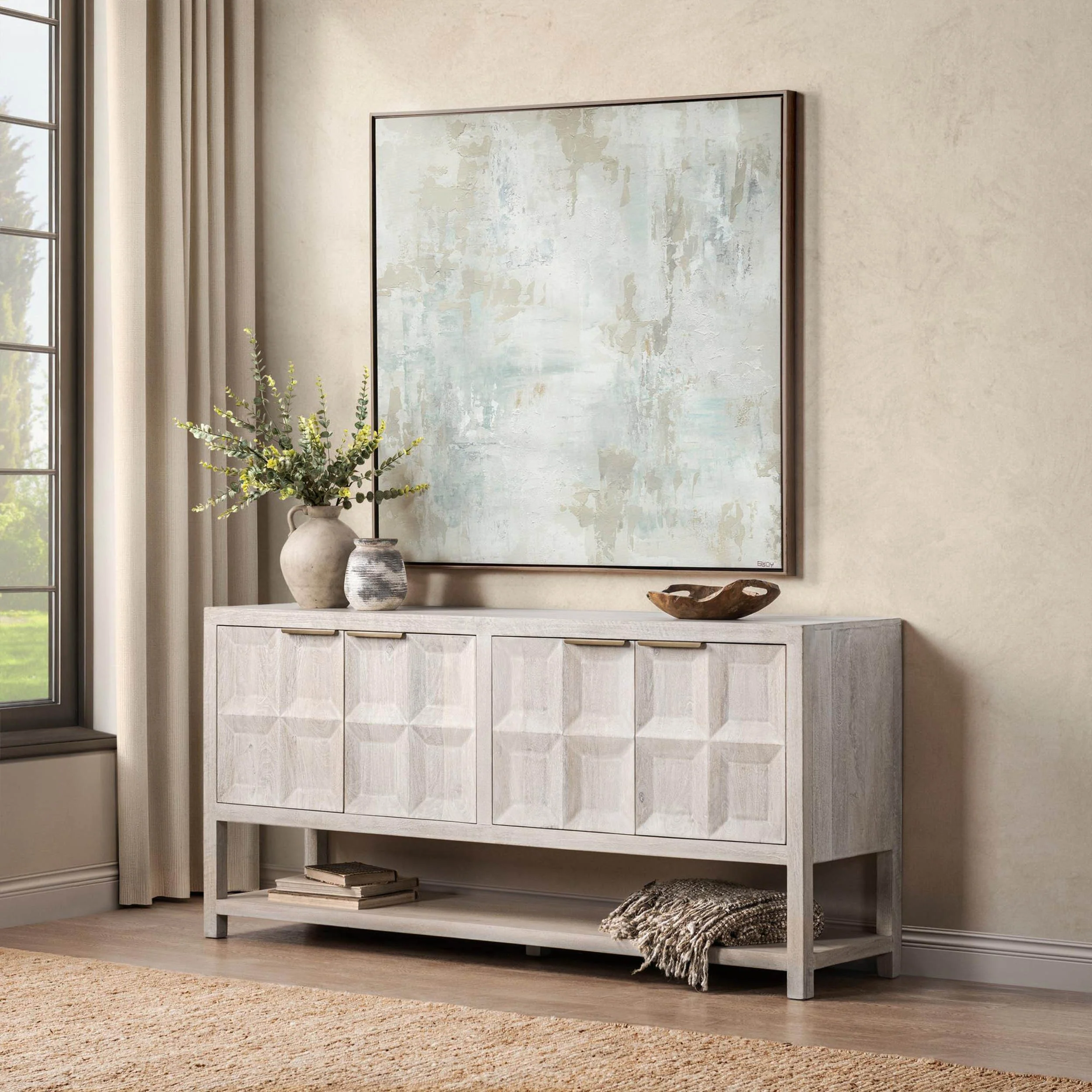 Costa 4 Door Cabinet, Cream - Image 7
