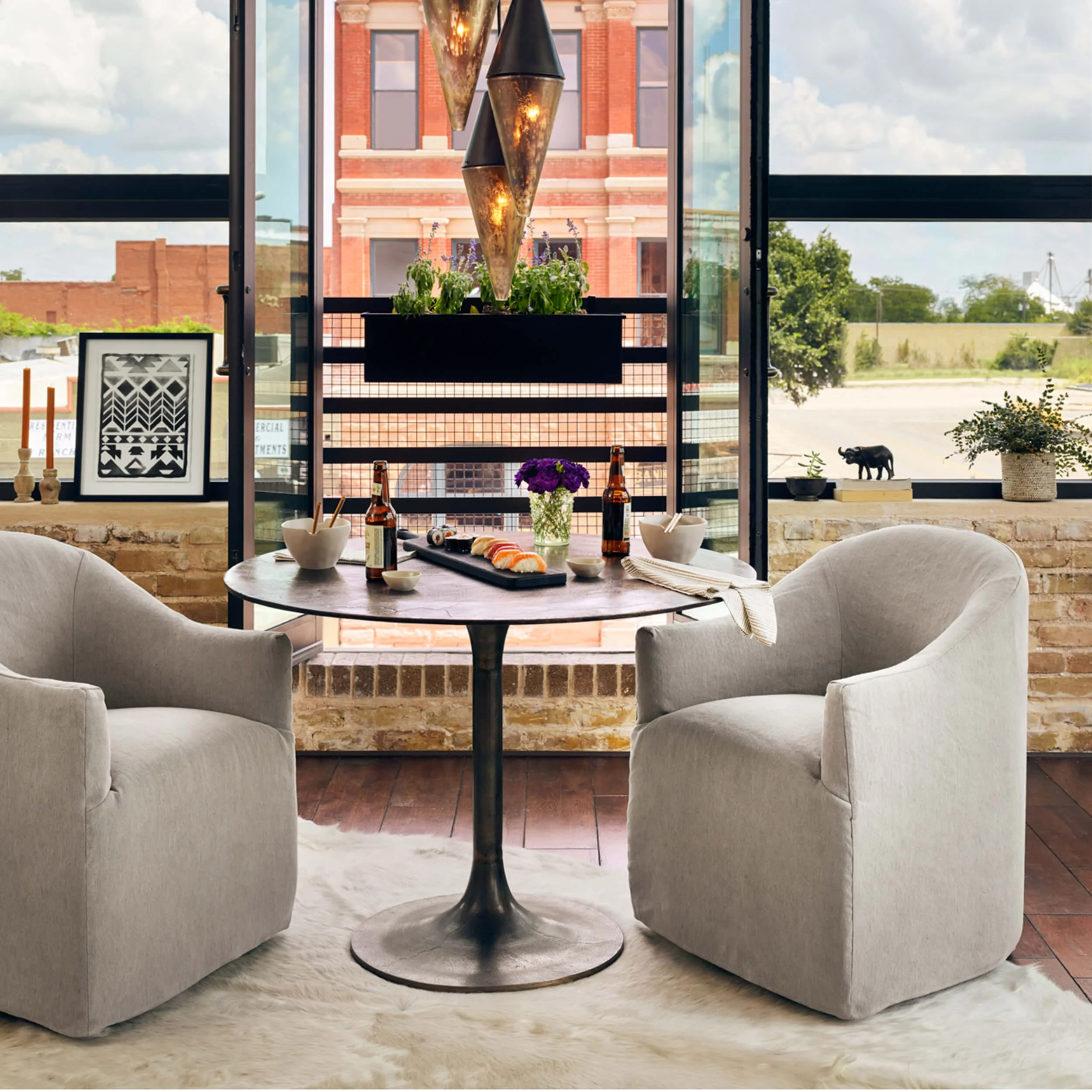 Cove Dining Chair, Heather Twill Stone, Set of 2 by Four Hands - Image 4