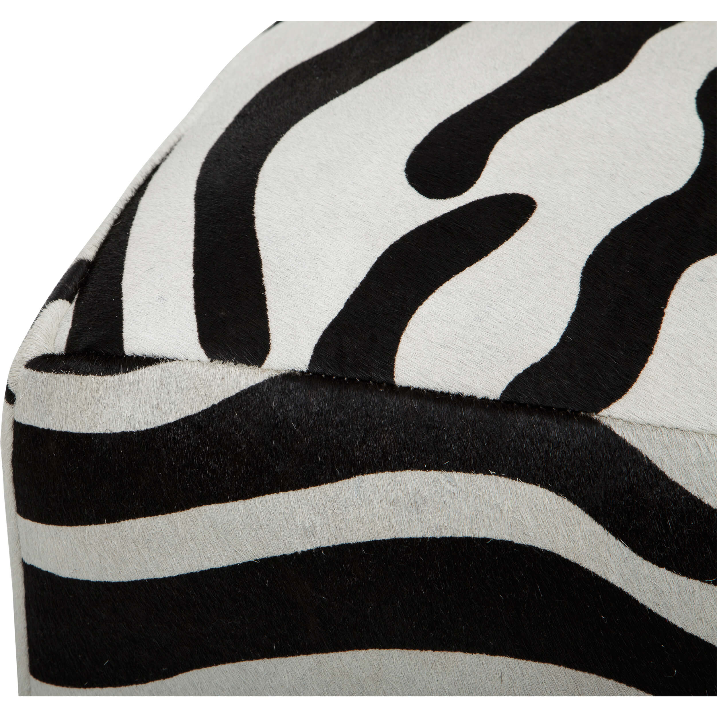 Cowhide Pouf, Zebra Print - Image 4