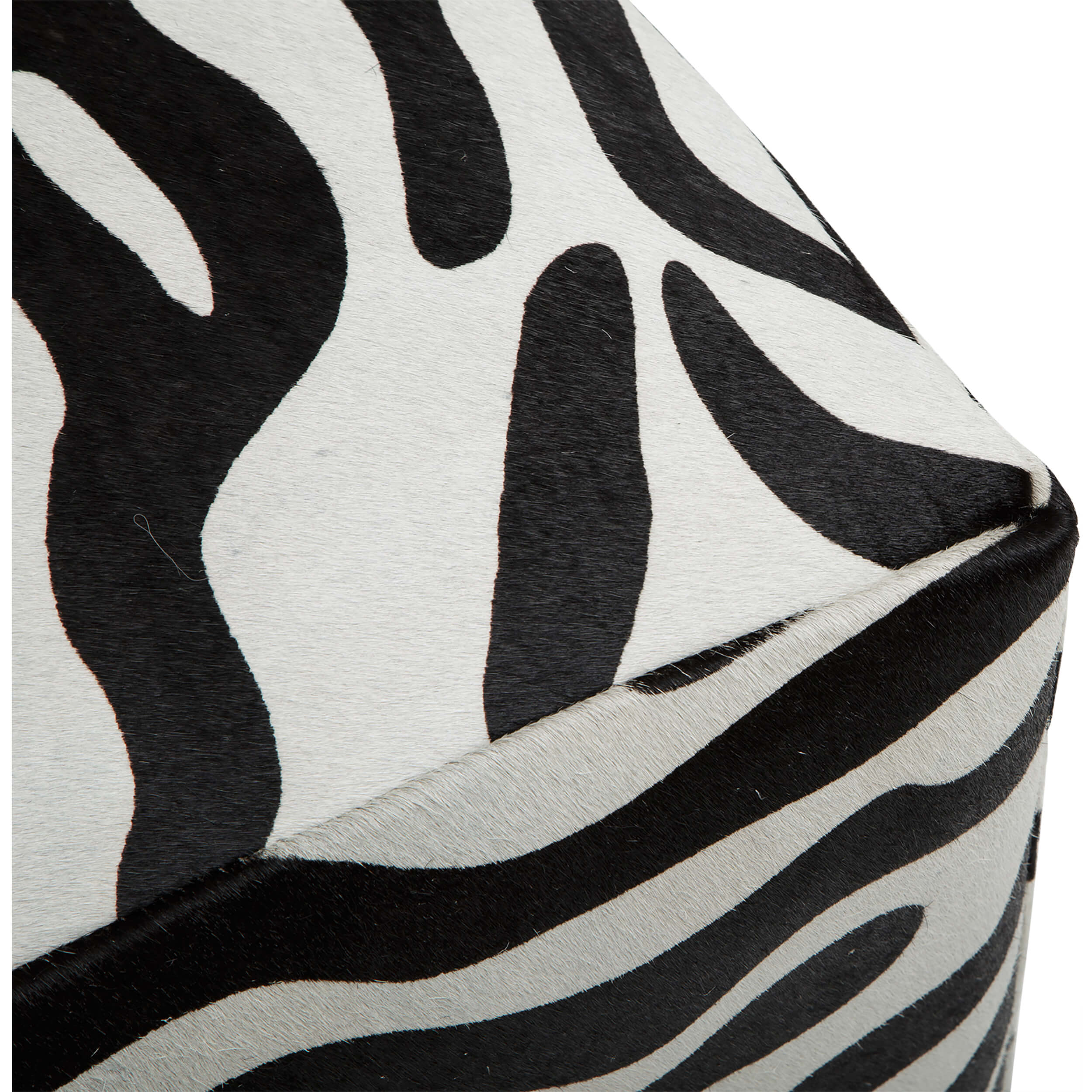 Cowhide Pouf, Zebra Print - Image 5