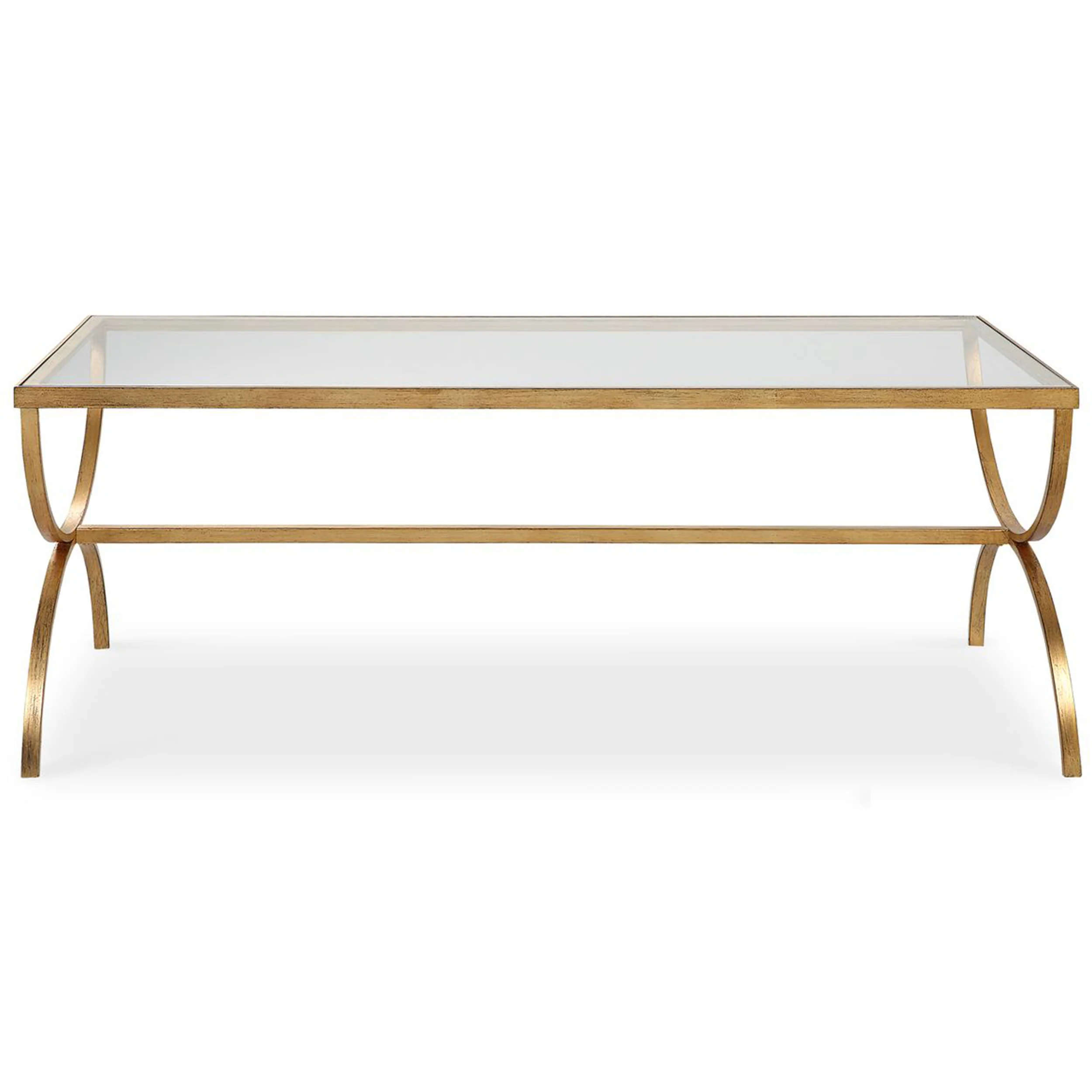 Crescent Coffee Table, Antique Gold - Image 2