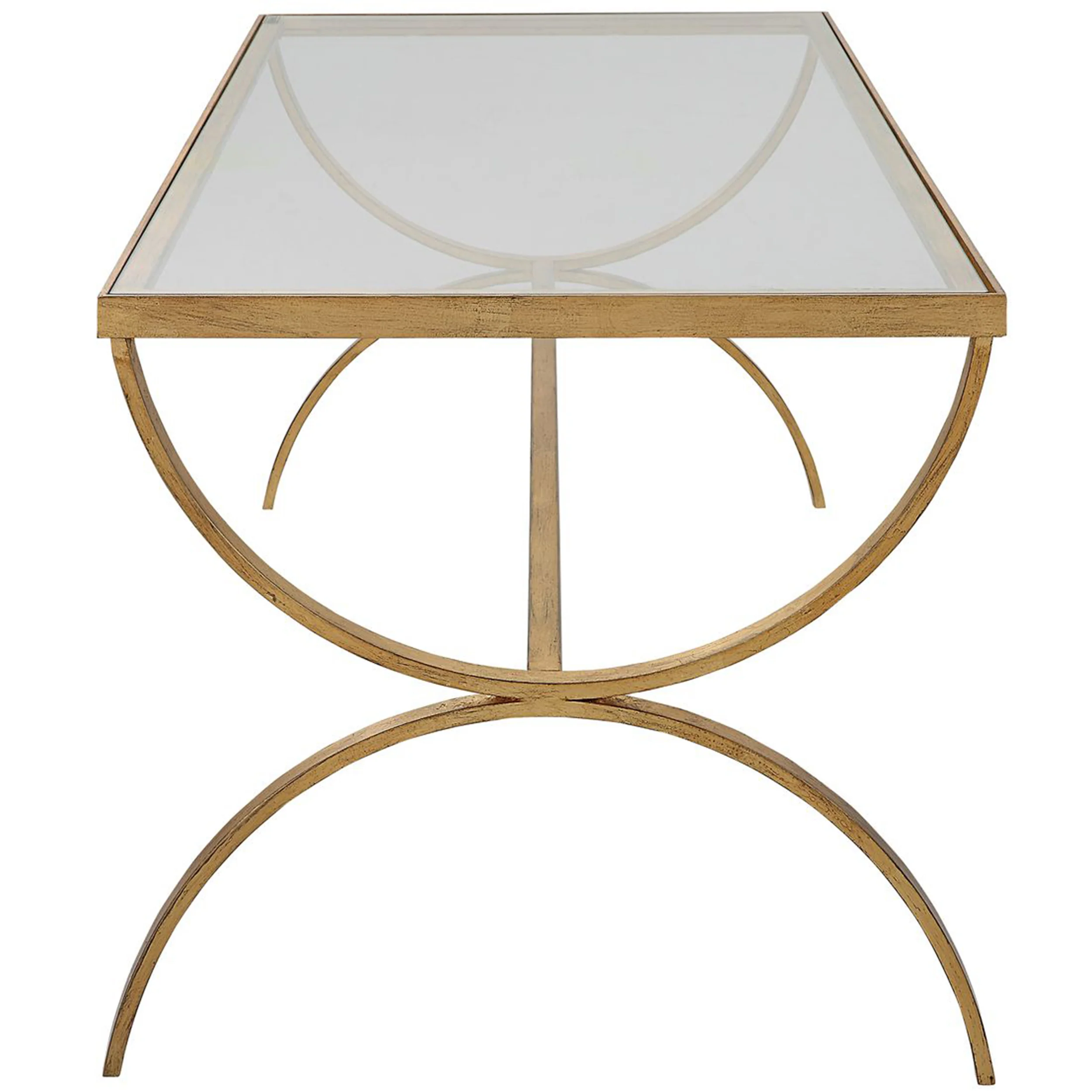 Crescent Coffee Table, Antique Gold - Image 3