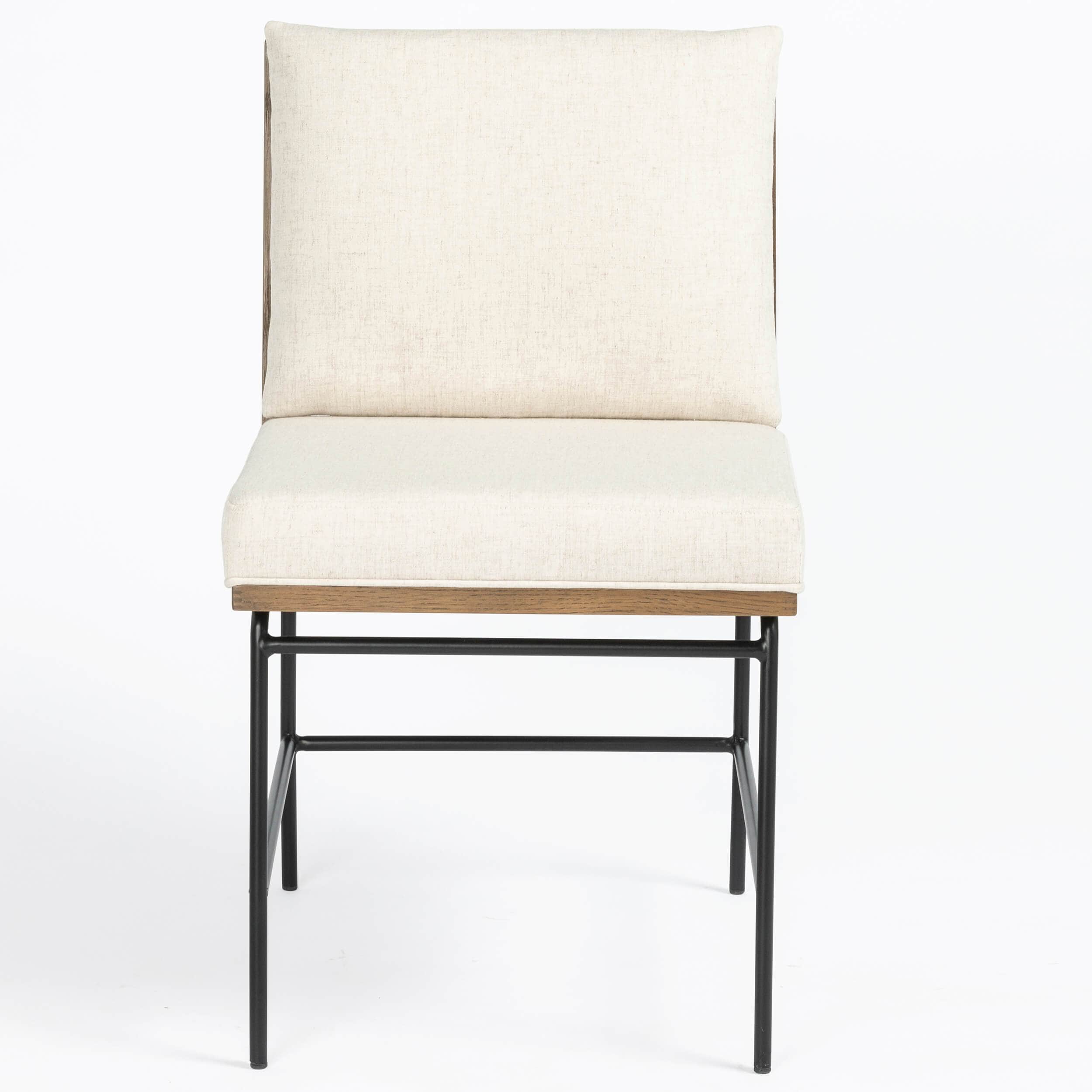Crete Dining Chair, Savile Flax / Brown Frame, Set of 2 by Four Hands - Image 2