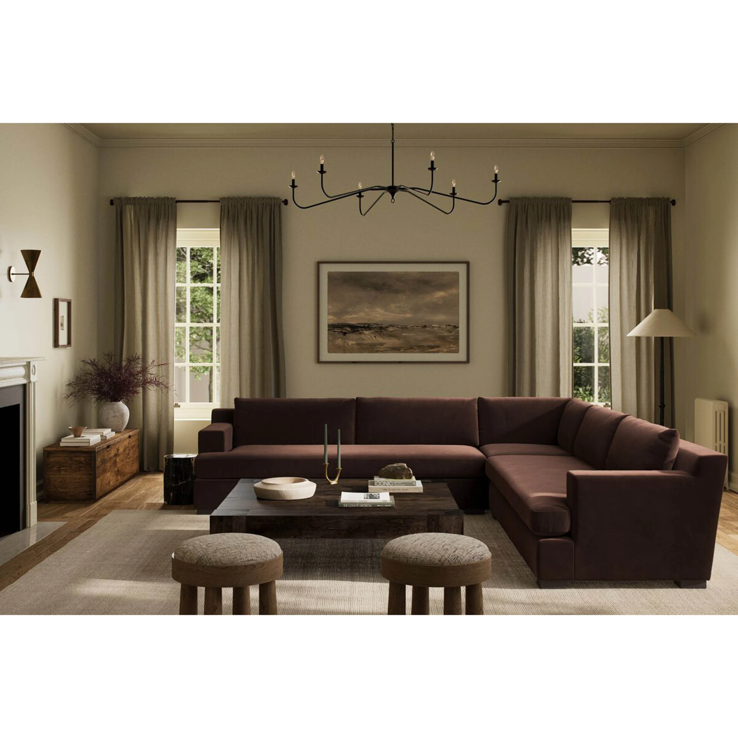 Crispin 3 Piece Sectional, Surrey Cocoa by Four Hands - Image 2
